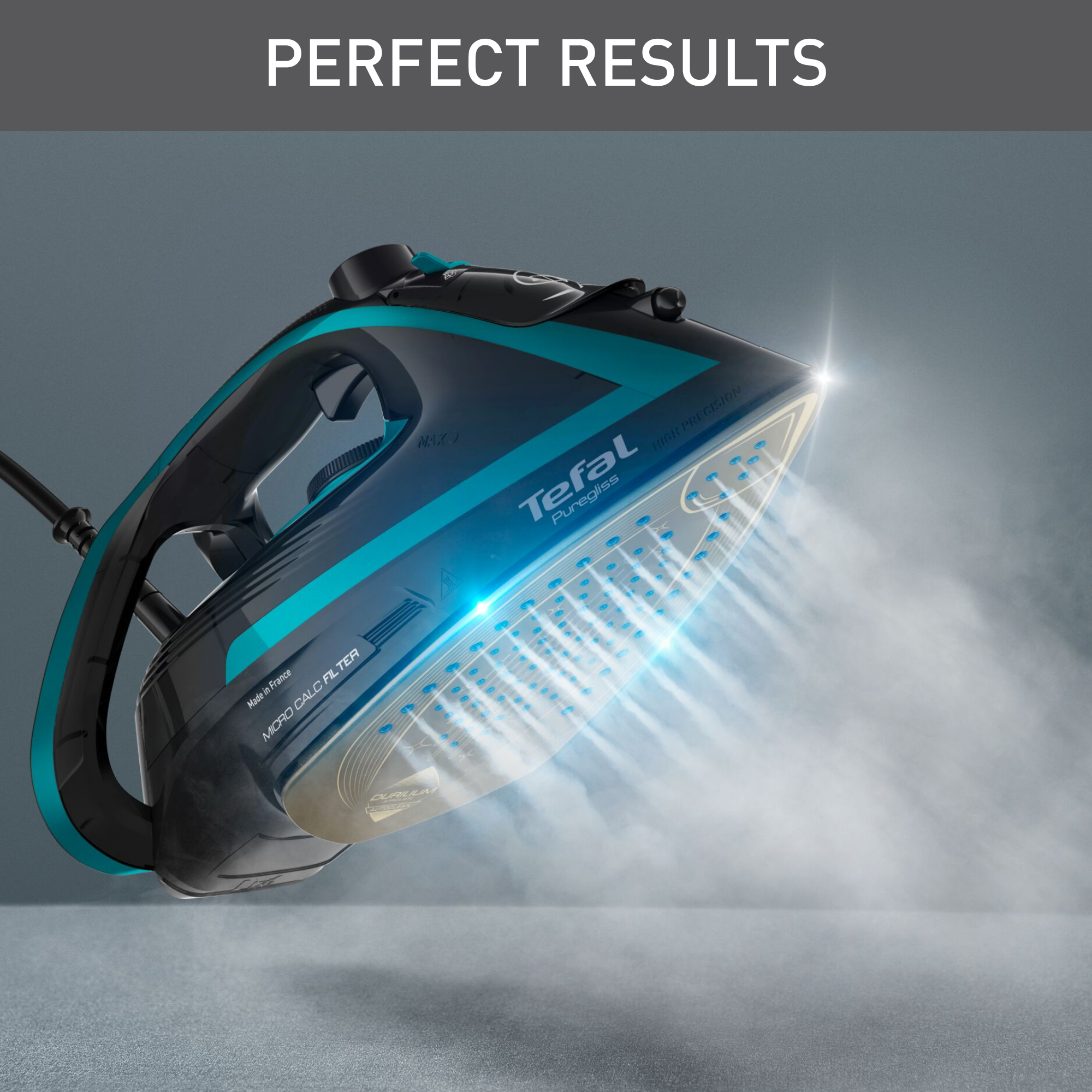 Napařovací žehlička Tefal Puregliss FV8066E0 Azurová/Černá