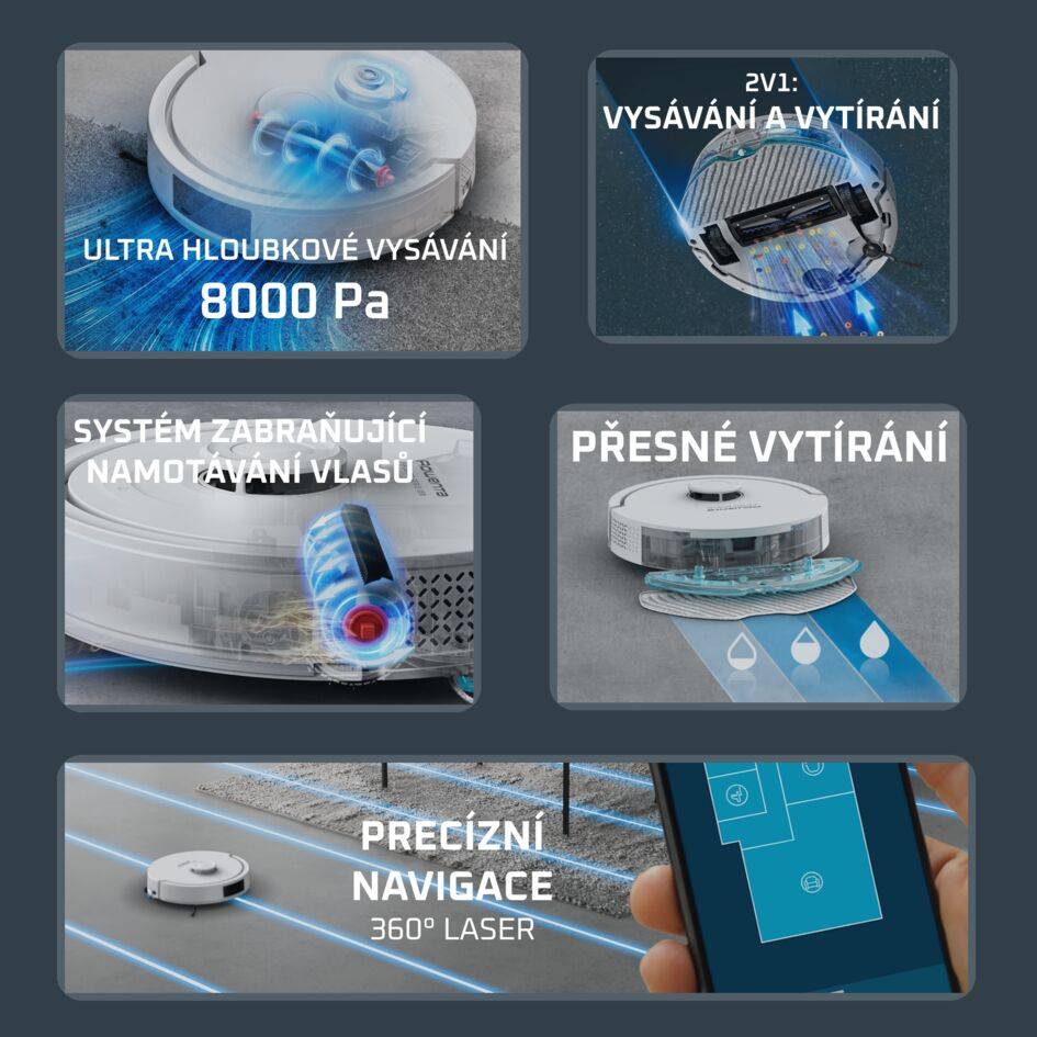 Robotický vysavač X-PLORER S280 Animal 8000 PA RR88H7E0