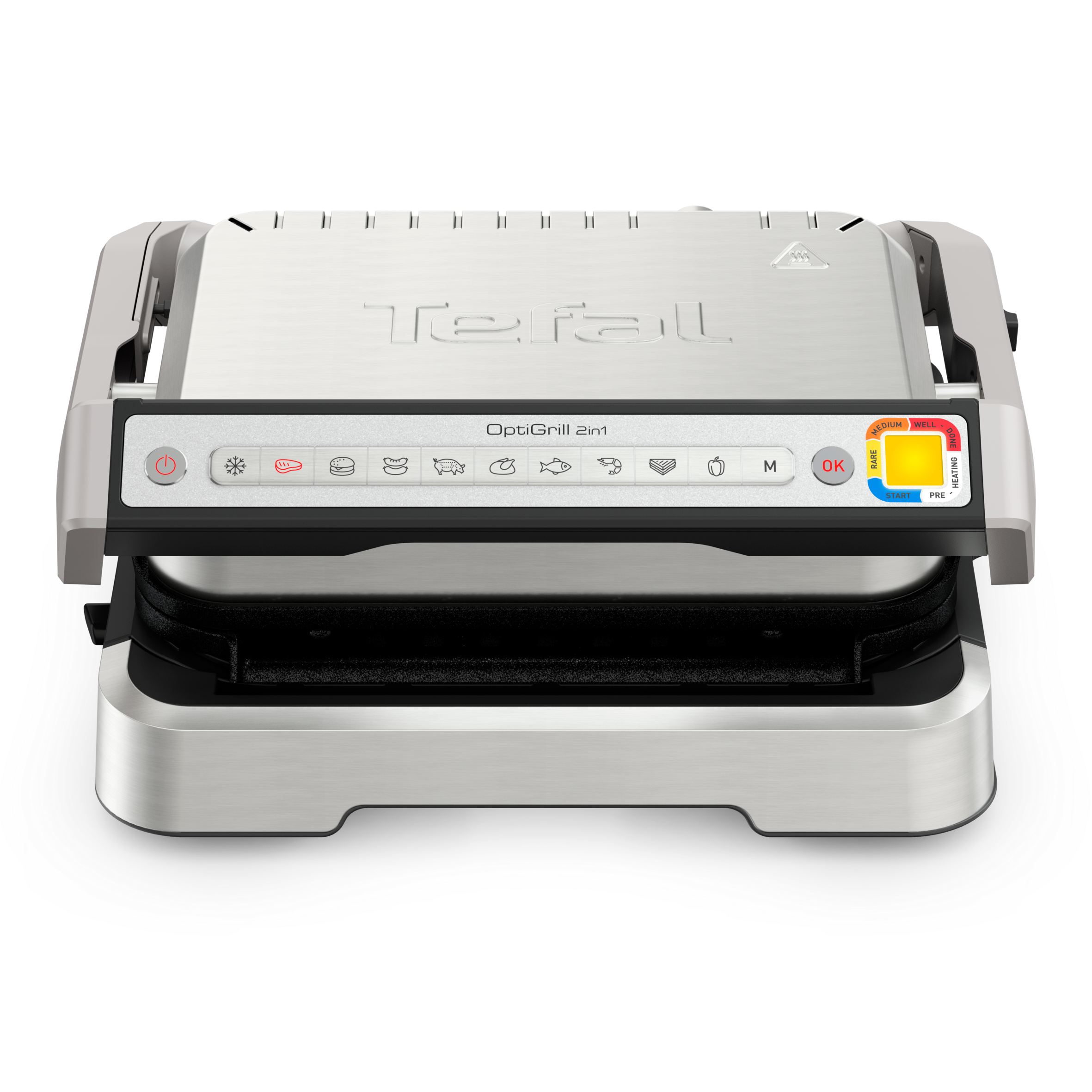 Elektrický gril Tefal OptiGrill 2v1 Inox GC772D30 Stříbrný/Černý