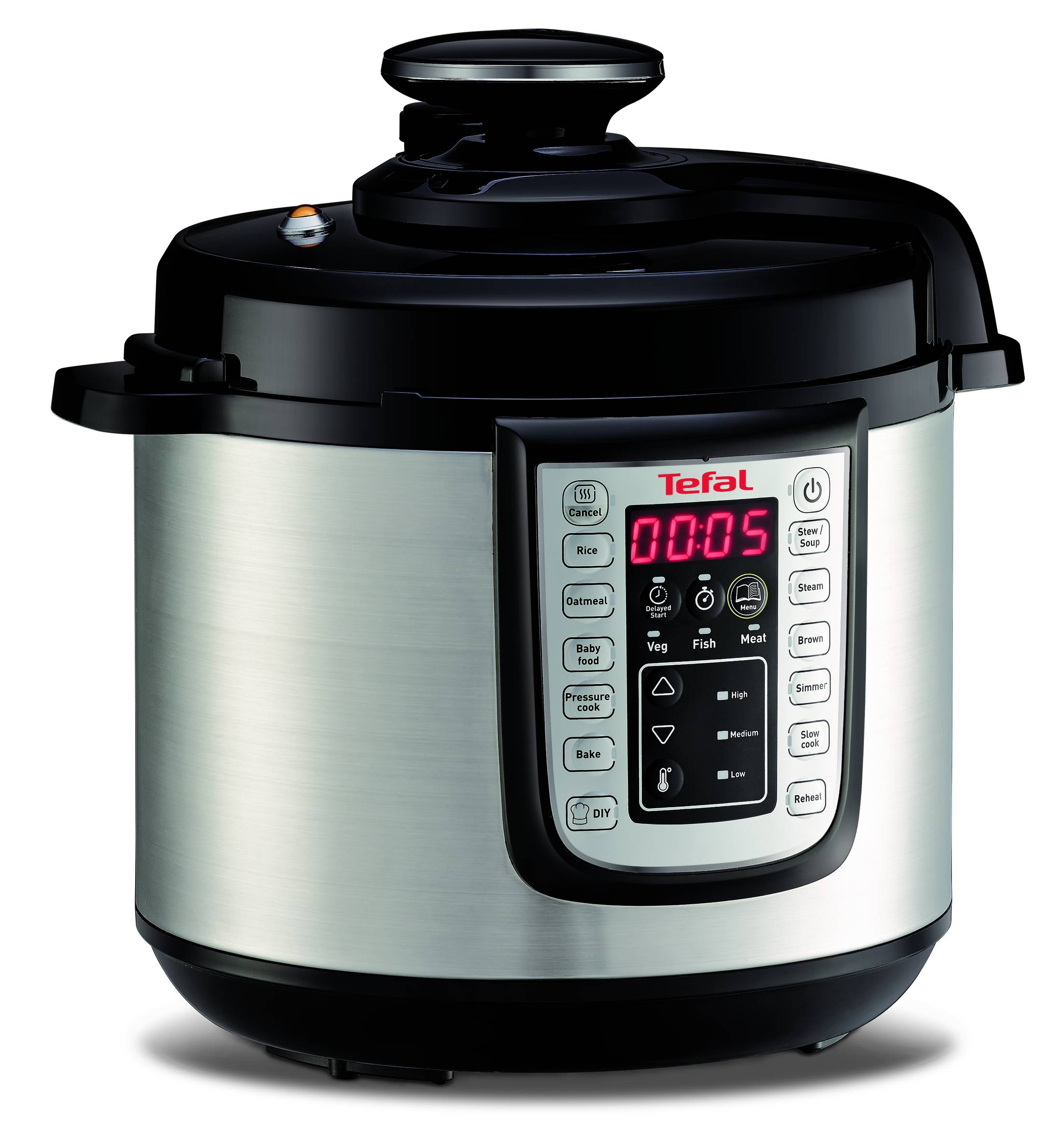 Multifunkční elektrický hrnec Tefal All in One Pot CY505E30 Nerezový/Černý