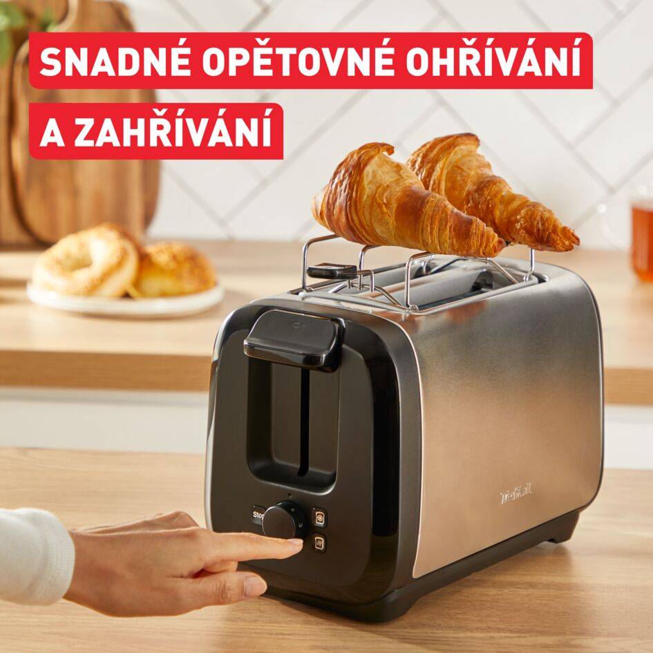 TT5S1DE0 Subito Topinkovač Tefal Nerez/Černá