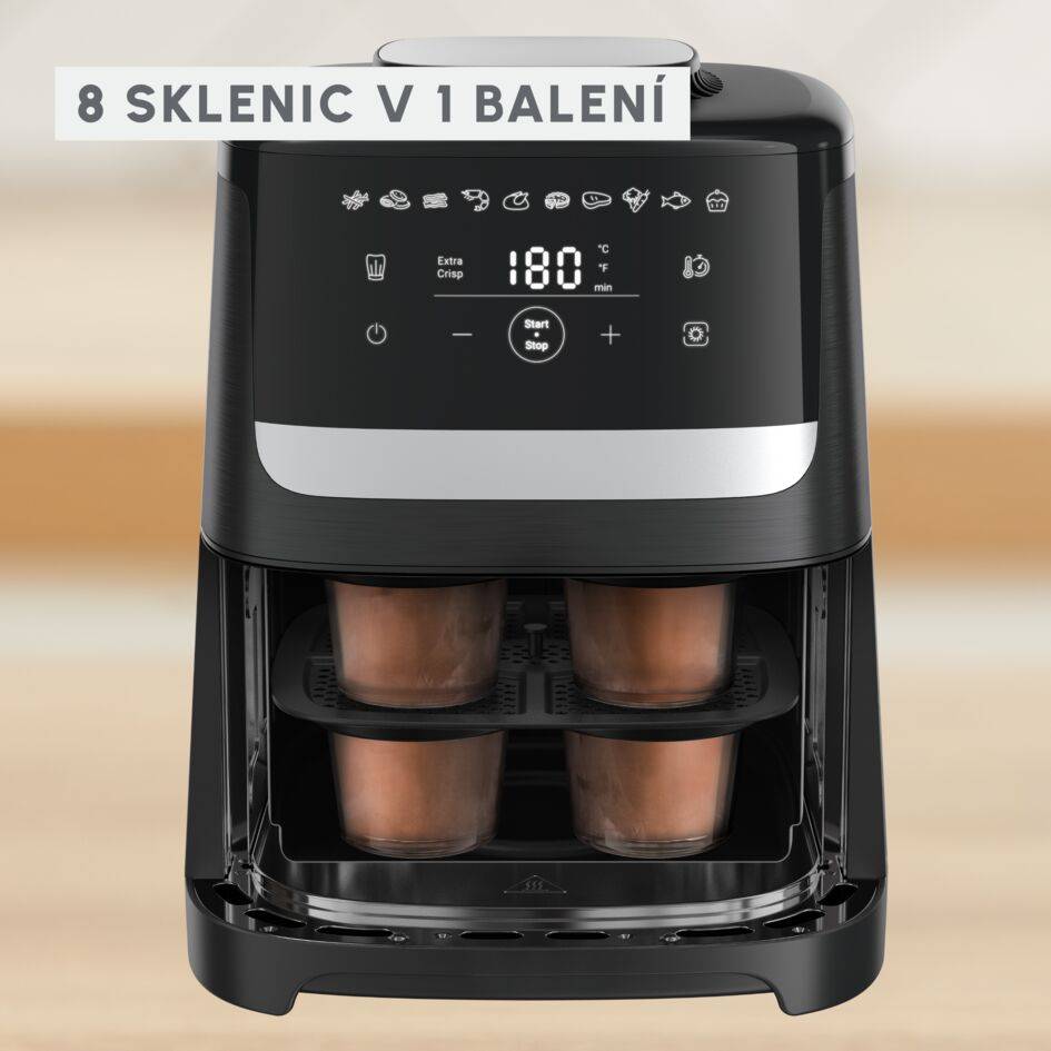 Skleněné nádoby, sada 8 kusů, kompatibilní s horkovzdušnou fritézou Easy Fry Silence 5 l