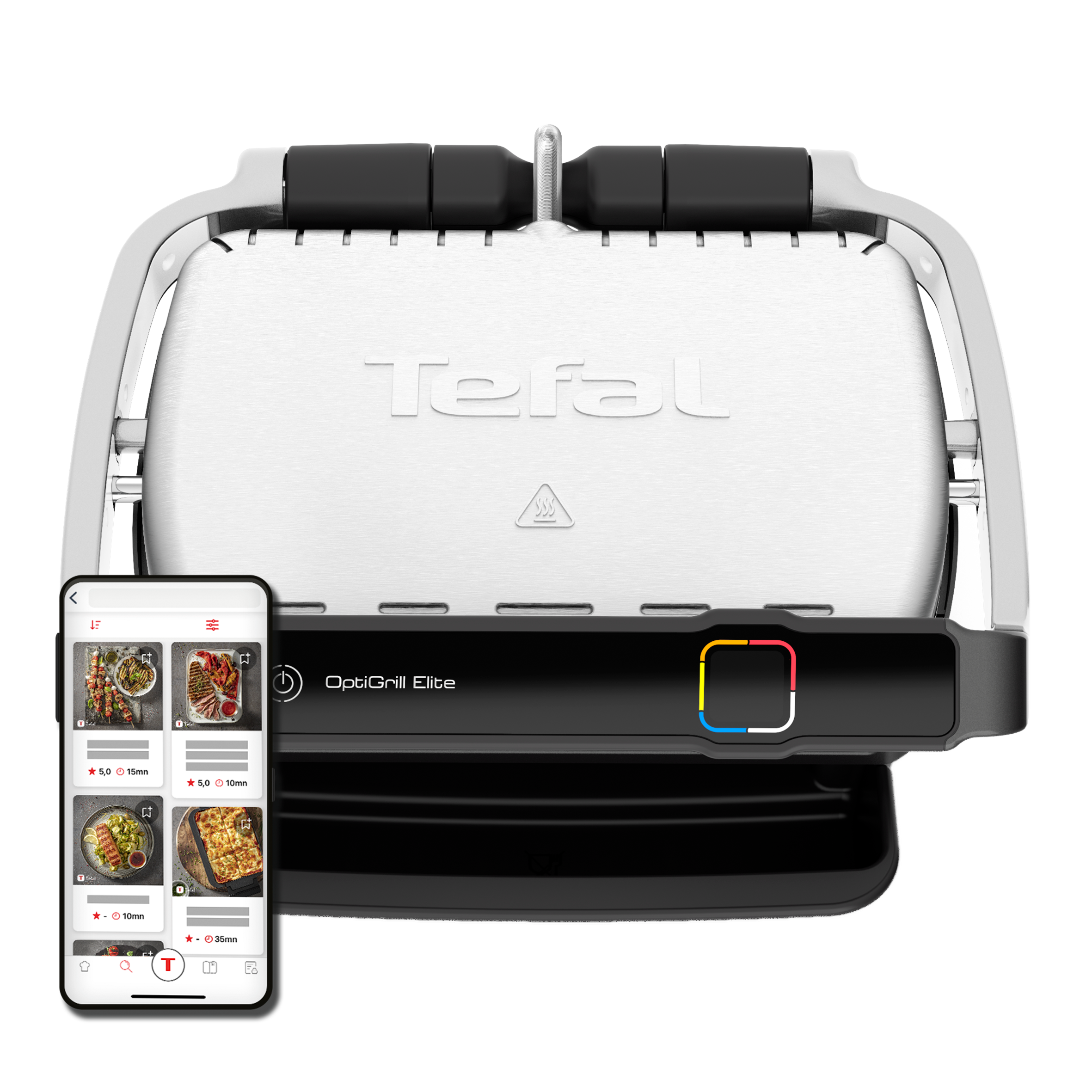 Elektrický domácí gril Tefal OptiGrill Elite GC750D30 Stříbrný/Černý