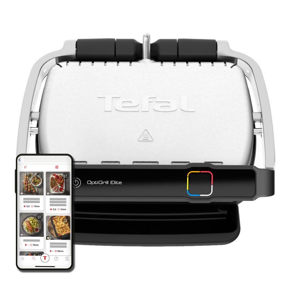 Elektrický domácí gril Tefal OptiGrill Elite GC750D30 Stříbrný/Černý