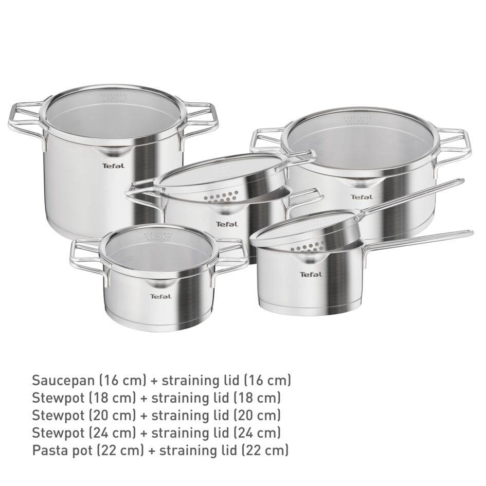 10dílná sada Tefal Nordica H852SA56 Nerez