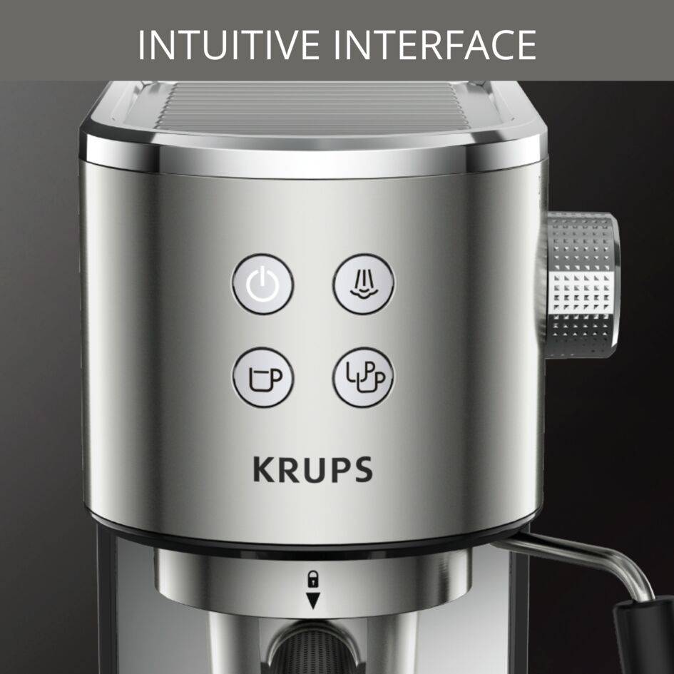 Pákový kávovar KRUPS Espresso Steam & Pump Virtuoso XP442C11 Černý/Nerez