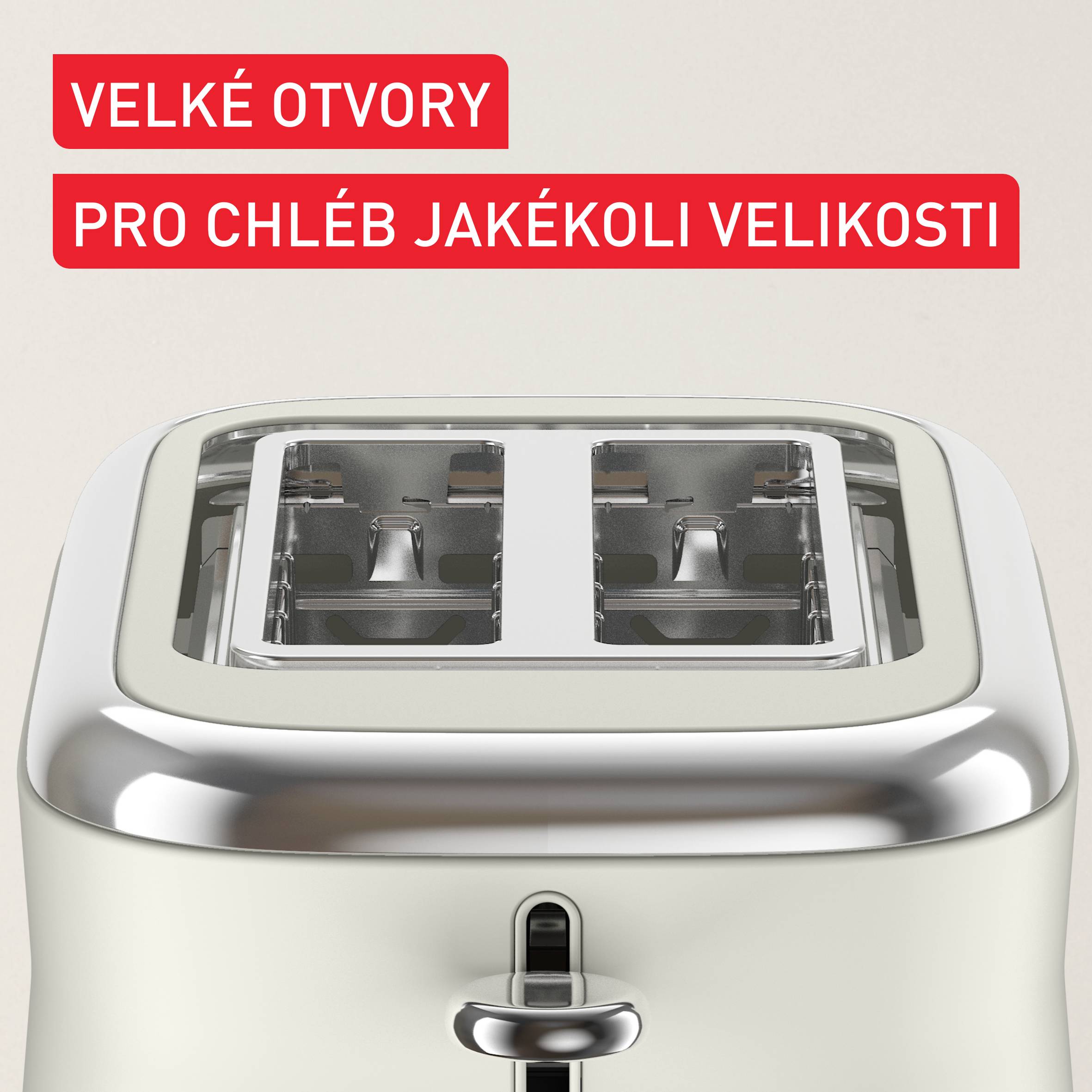 Retro topinkovač Tefal Collection, TT720AE0, nerezový, krémová