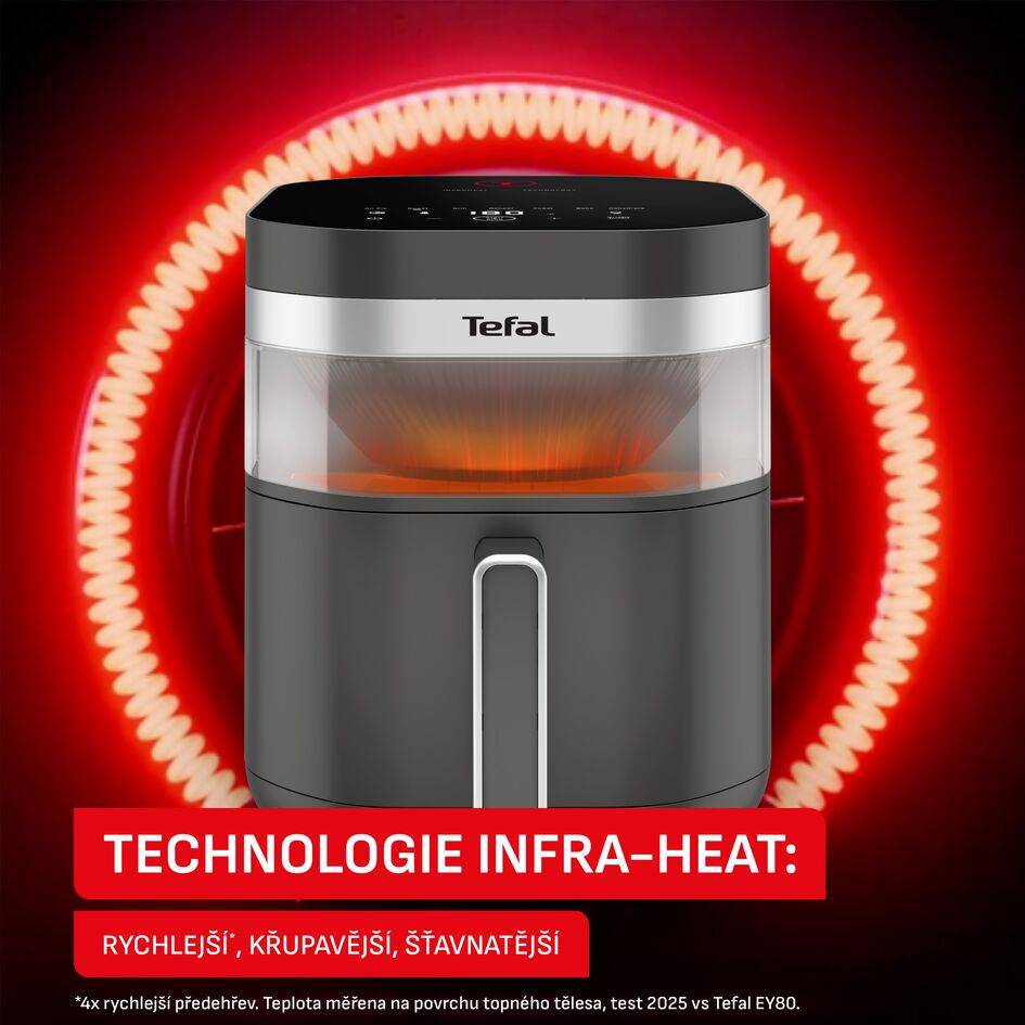 Horkovzdušná fritéza Tefal INFRARED AIR FRYER 7L, EY832HE0, tmavě šedá
