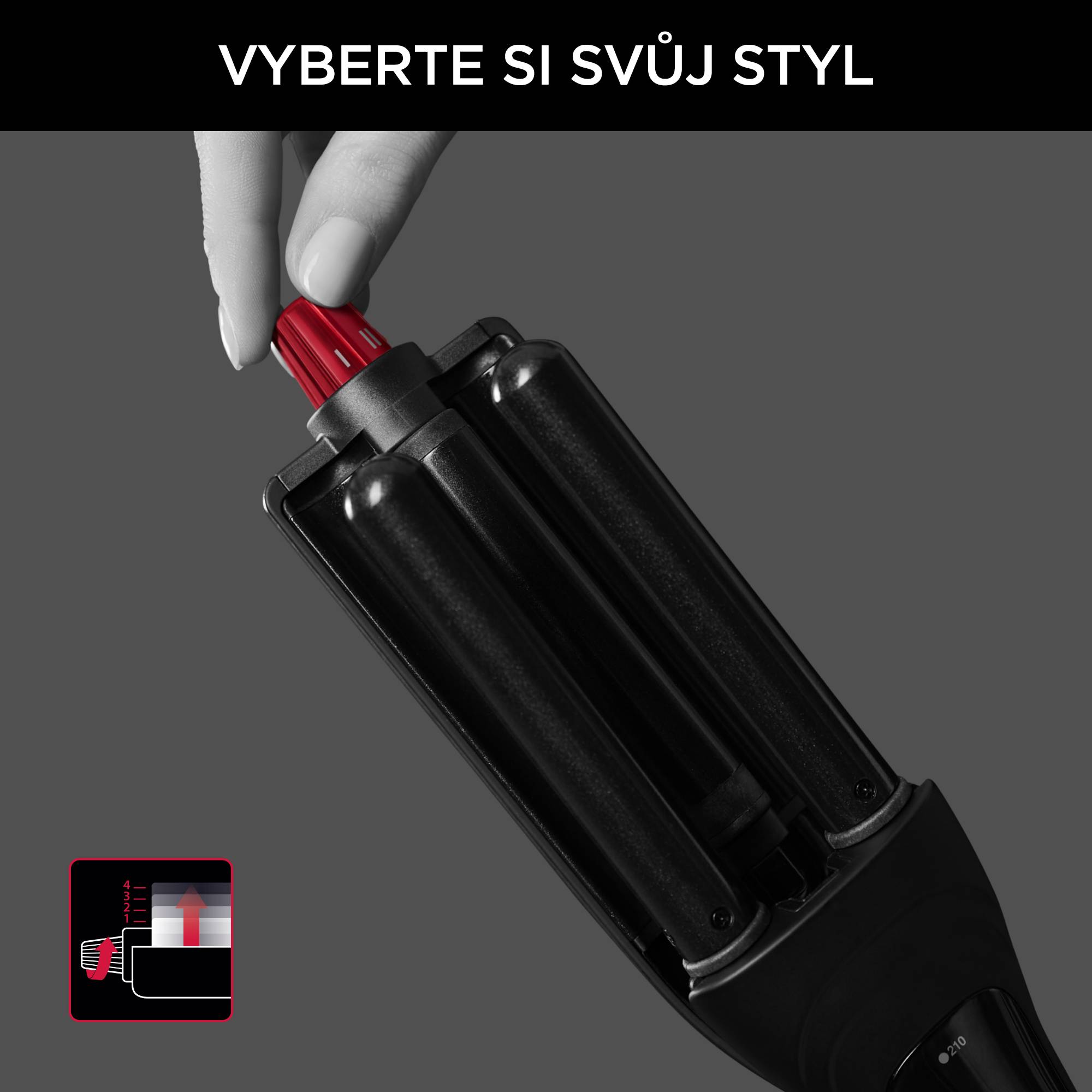 Kulma na vlasy Rowenta x KARL LAGERFELD Waves Addict CF471LF0