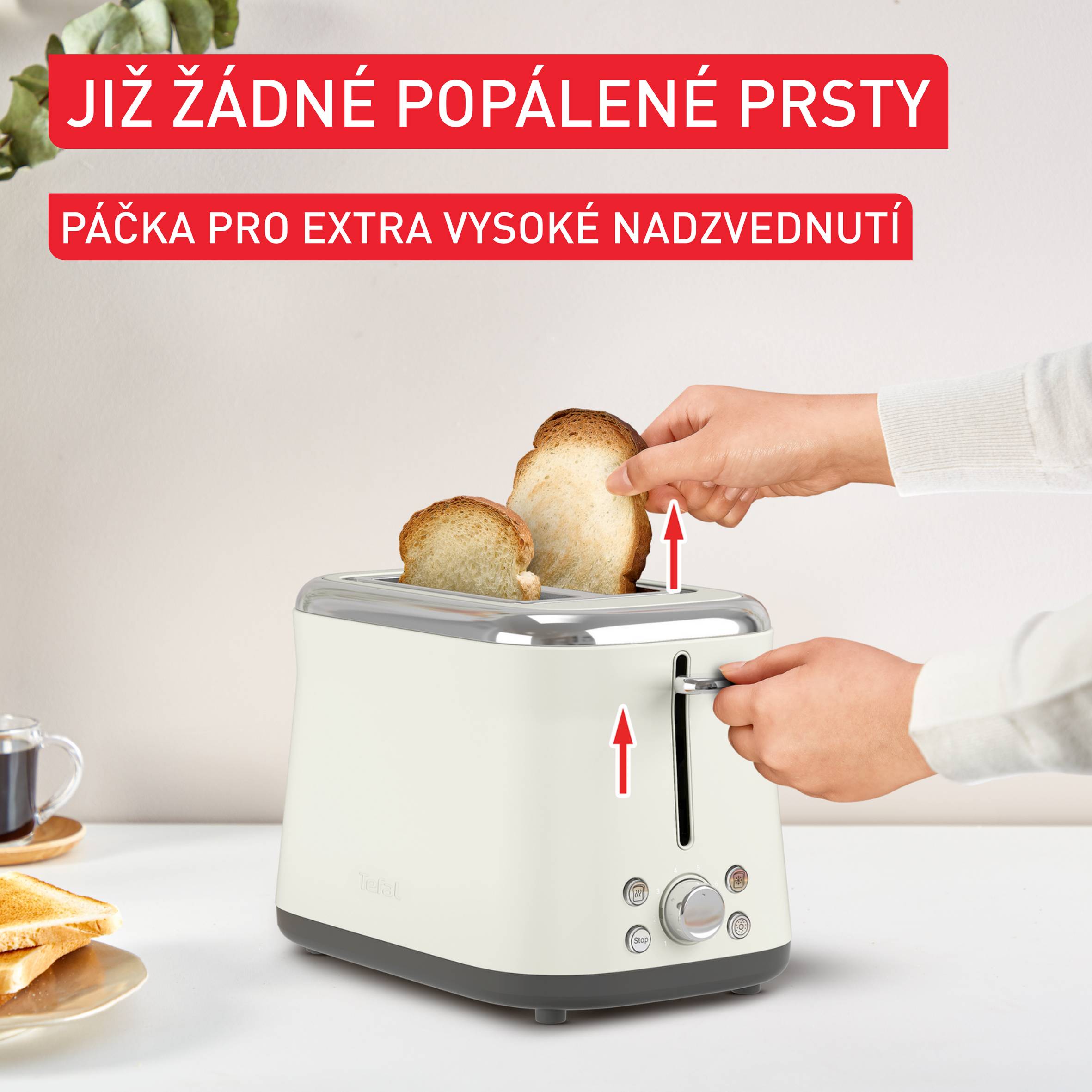 Retro topinkovač Tefal Collection, TT720AE0, nerezový, krémová