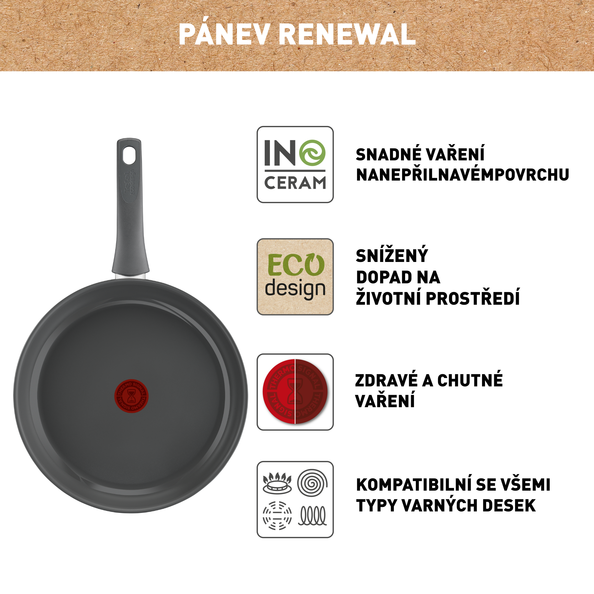Pánev Tefal Renewal C4260443 24 cm Keramická