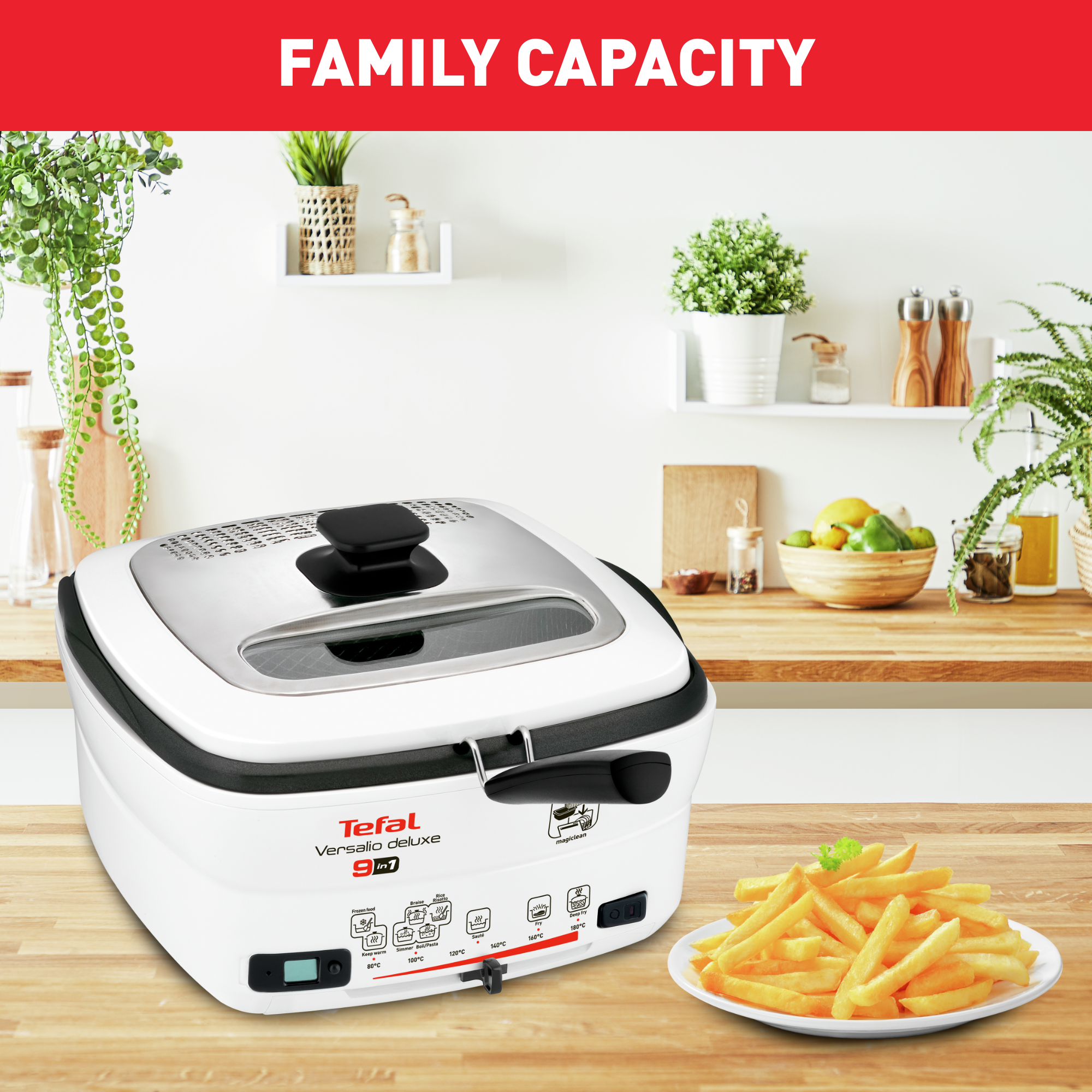 Olejová fritéza Tefal Versalio Deluxe 9v1 FR495070 Nerezová/Bílá