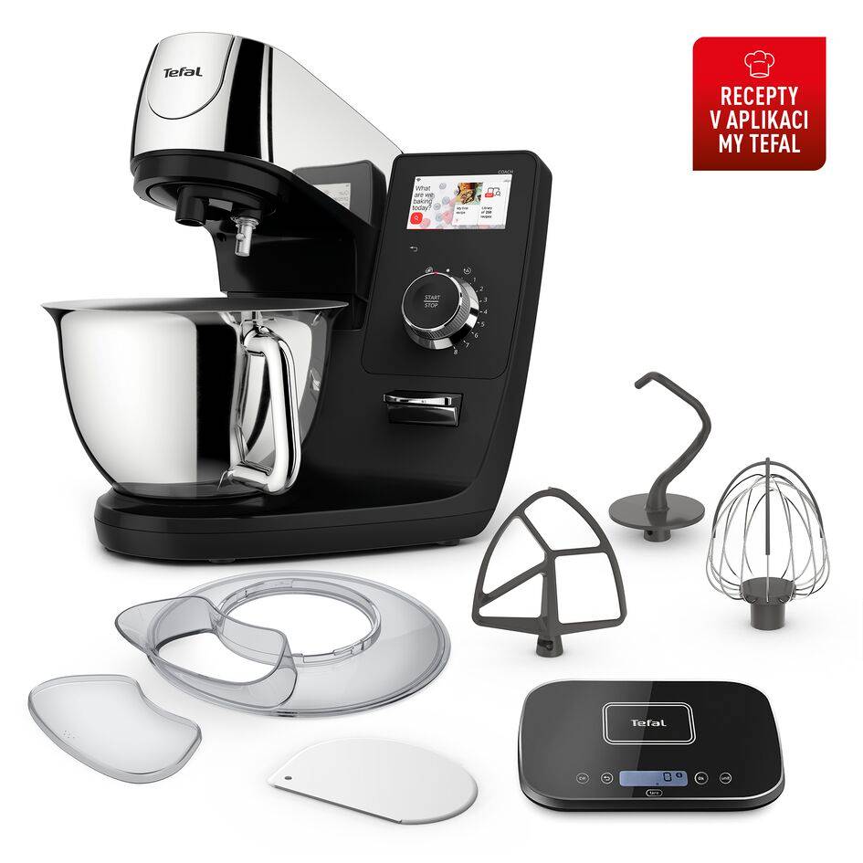 Kuchyňský robot Tefal i-Coach Touch s váhou QB951838 černá/stříbrná