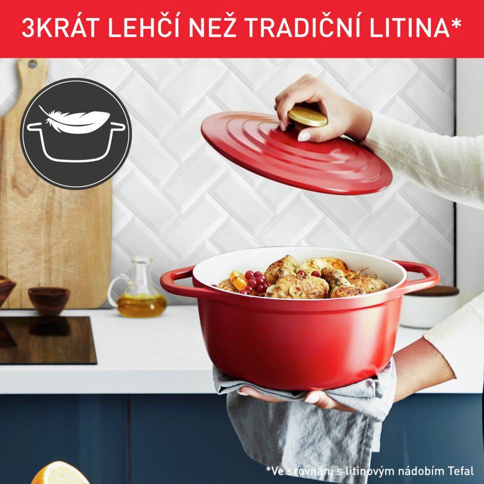 Kastrol Tefal Air 24cm E2544655červená