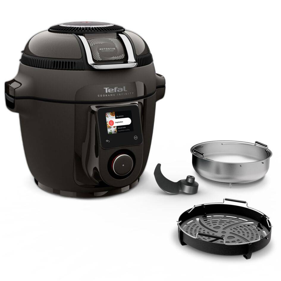 Multifunkční tlakový hrnec a horkovzdušná fritéza Tefal Cook4Me Infinity CY982HF2,  tmavě šedá