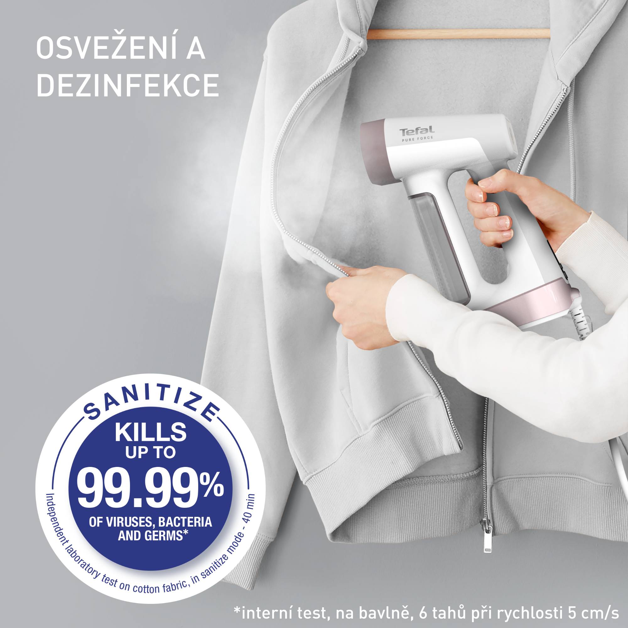 Napařovač oděvů Tefal Pure Force 2 v 1 DT8720E0 Bíly