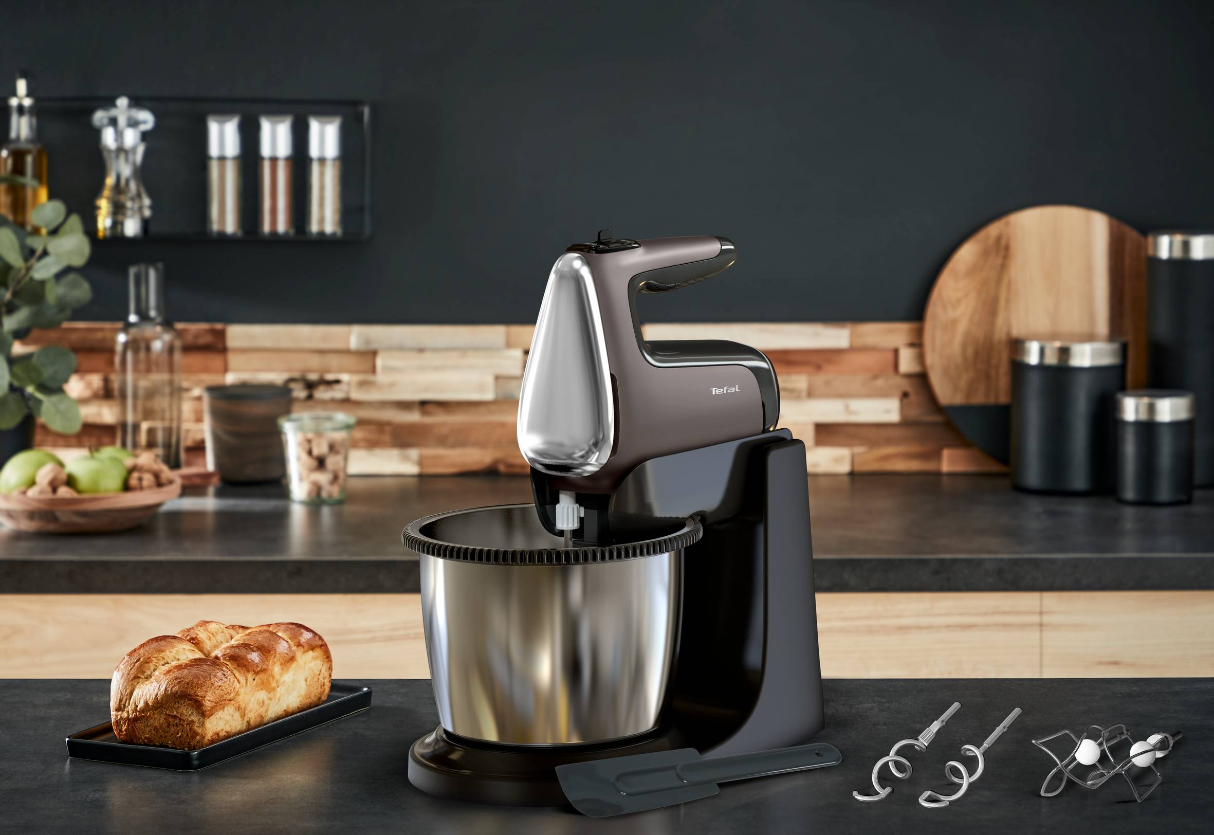 Ruční mixér s mísou Tefal Powermix Silence HT654E38 Stříbrný/Černý