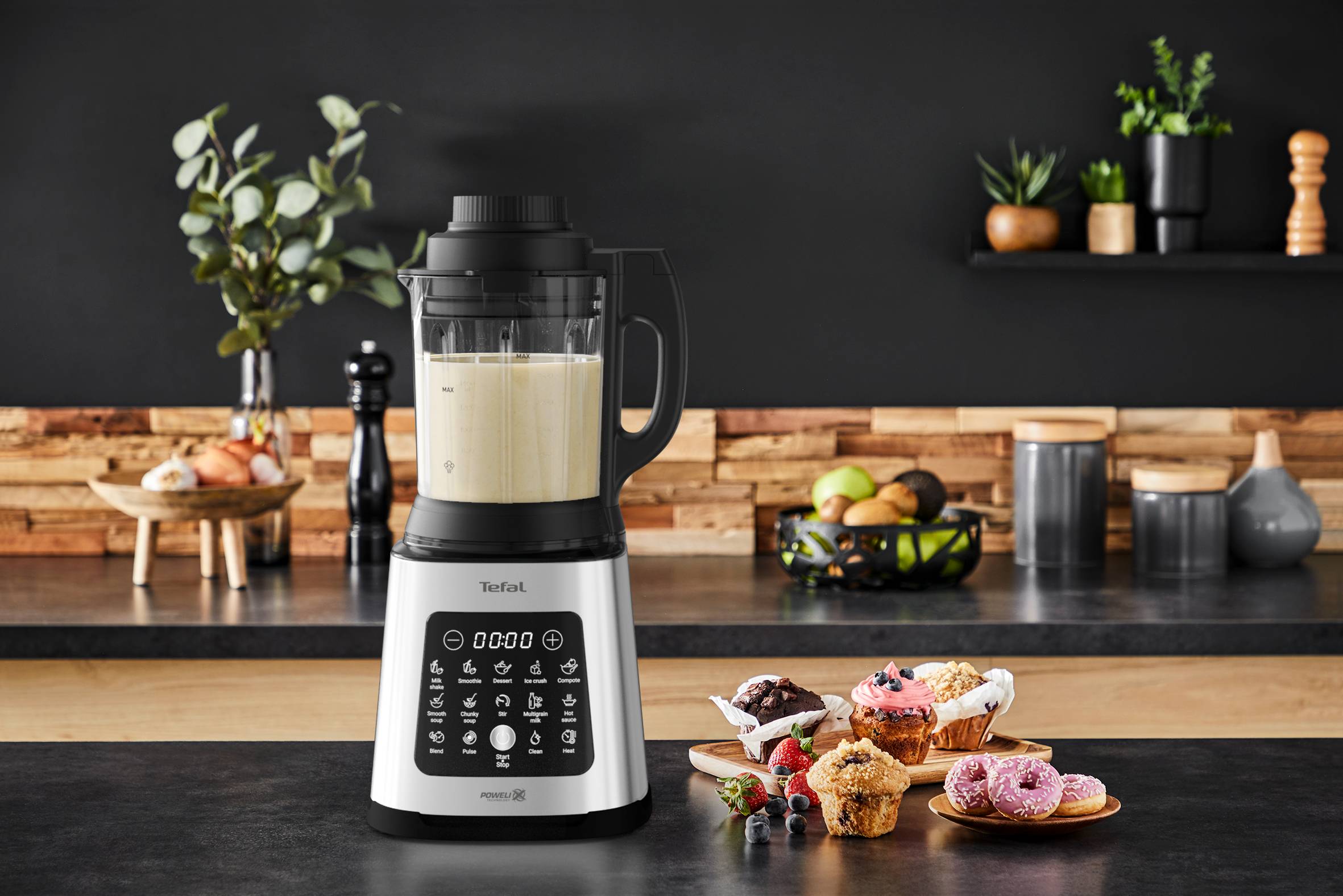 Stolní vysokorychlostní mixér Tefal PerfectMix Cook BL83SD30 Nerezový/Černý