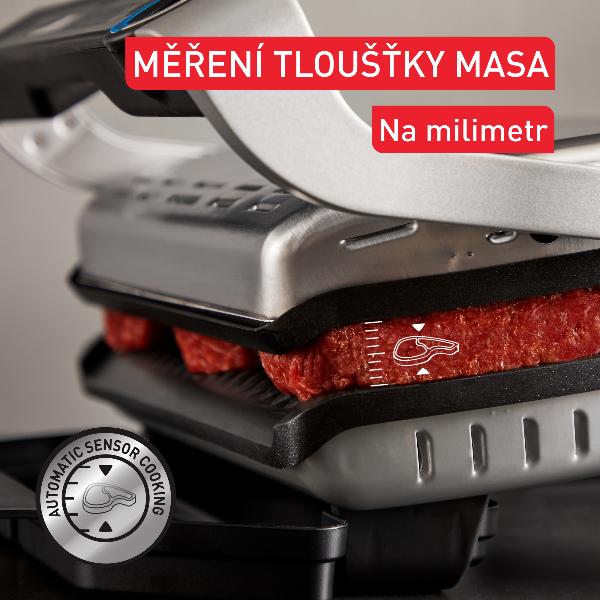 Tefal OptiGrill+ XL, inteligentní elektrický kontaktní gril pro dokonalé výsledky, nevyžaduje kontrolu, 9 automatických programů