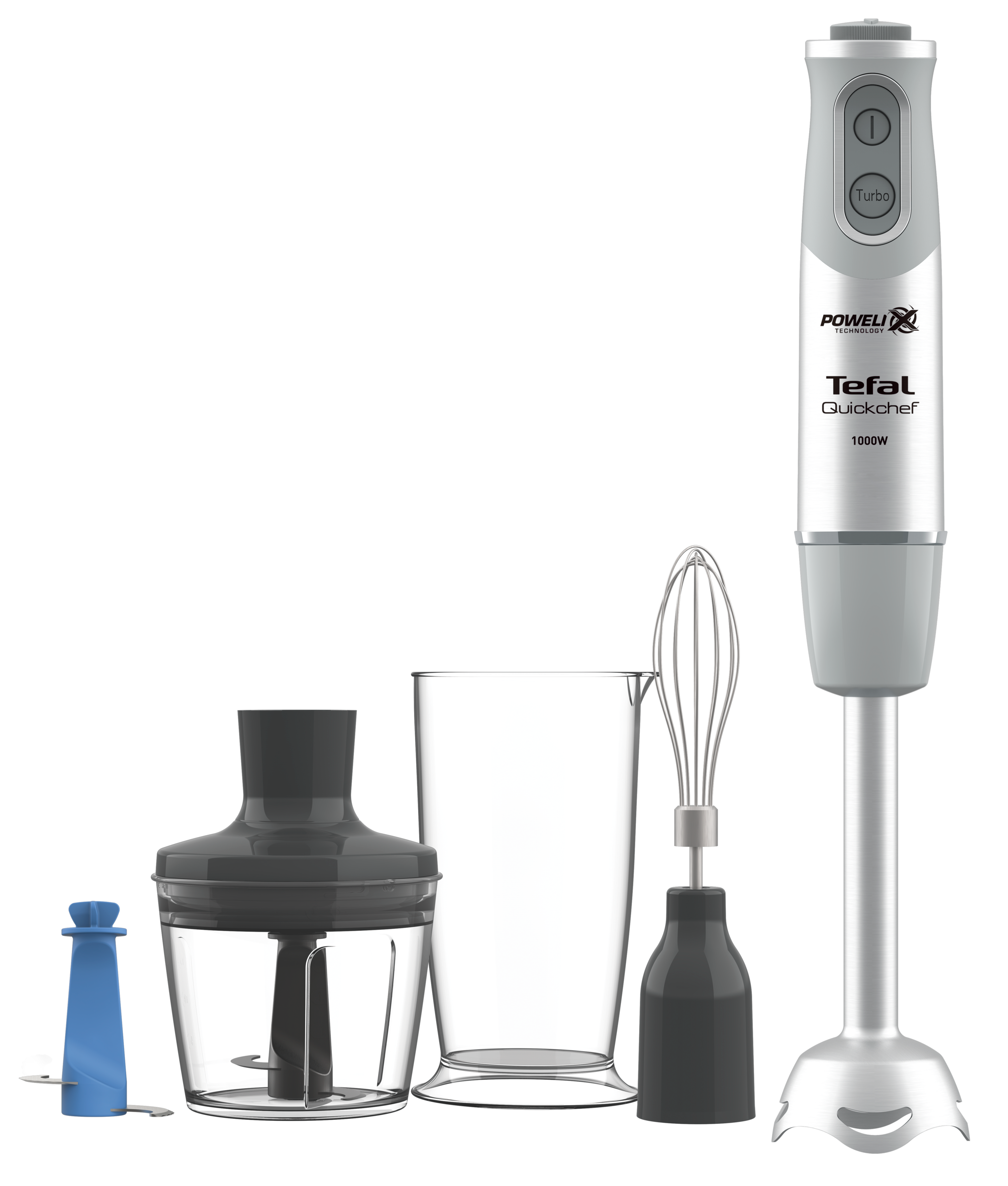 Tyčový mixér Tefal Quickchef Quartzite 2v1 HB65KD38 Nerezový/Šedý