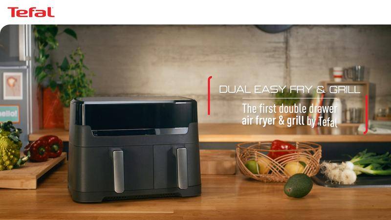 Dual Easy Fry & Grill Air fryer 8.3 L / 2.2kg Coal Grey