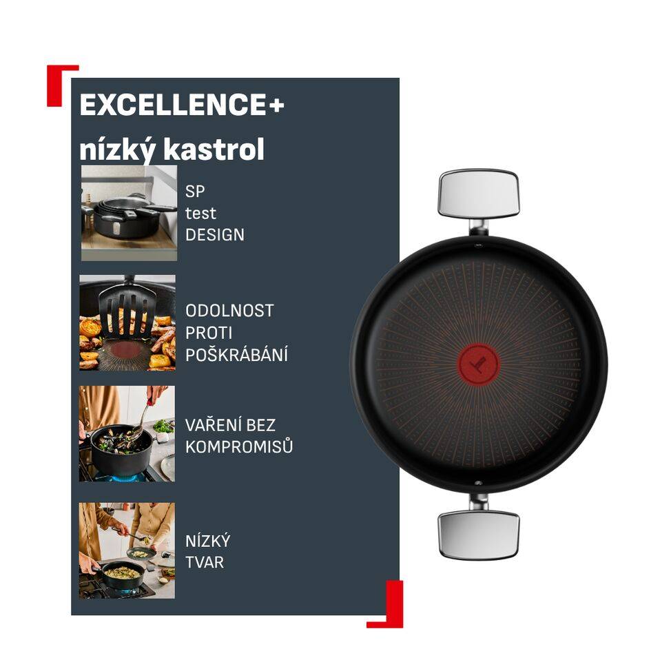 Nízký kastrol Tefal Excellence+ G3307153 26 cm