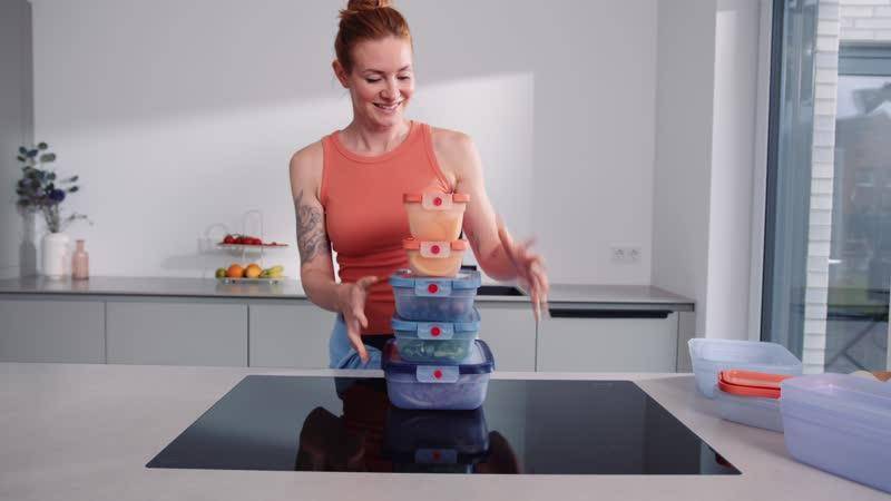 N1210810 oneClick dóza na potraviny Tefal obdelníková 1,2 l oranžová