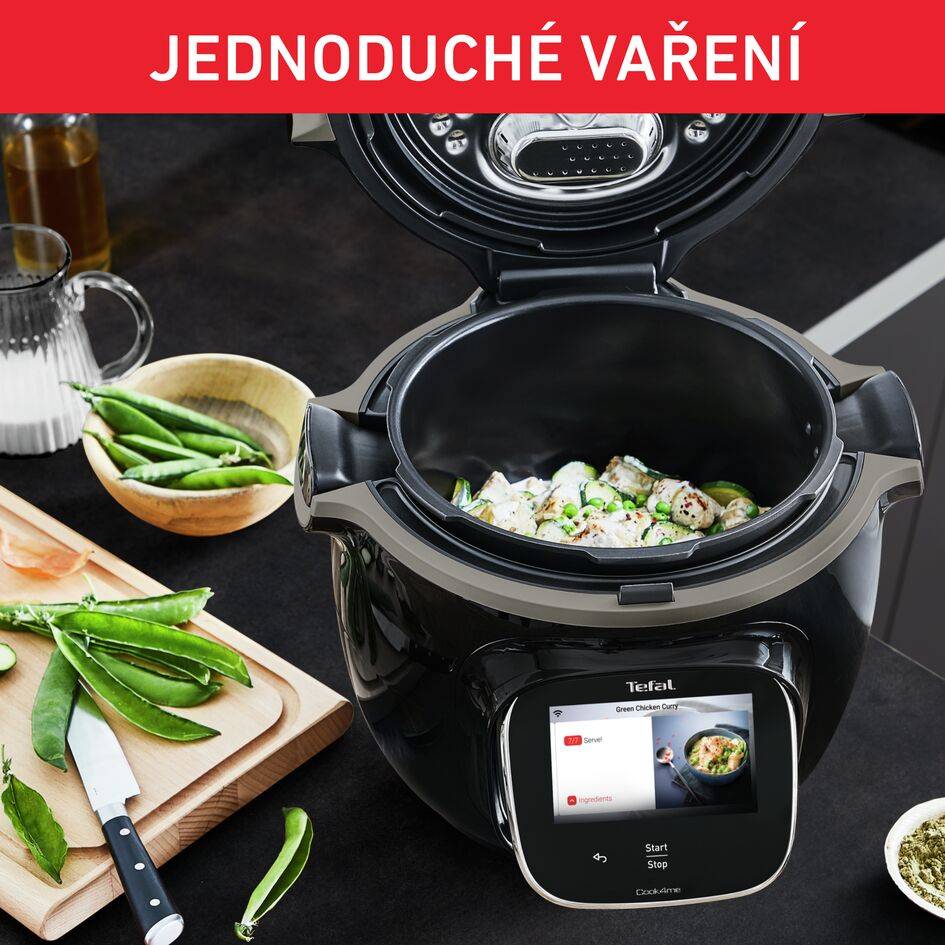 Inteligentní multifunkční hrnec Tefal Cook4me Touch WiFi CY912831 Černá 