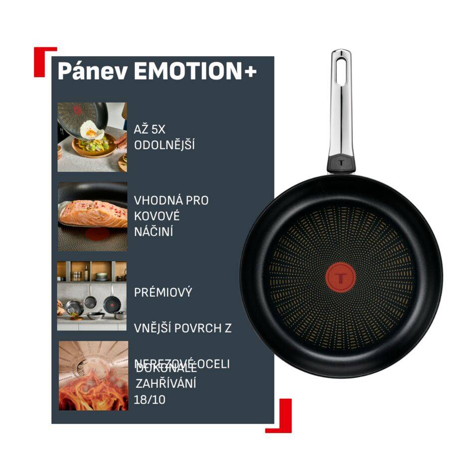 Nepřilnavá pánev Tefal Emotion+ E3270644 28 cm