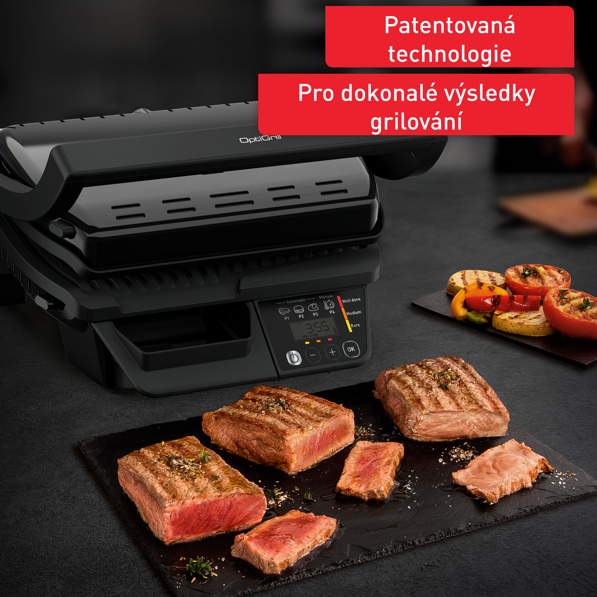 Chytrý elektrický gril Tefal OptiGrill GC7P0810