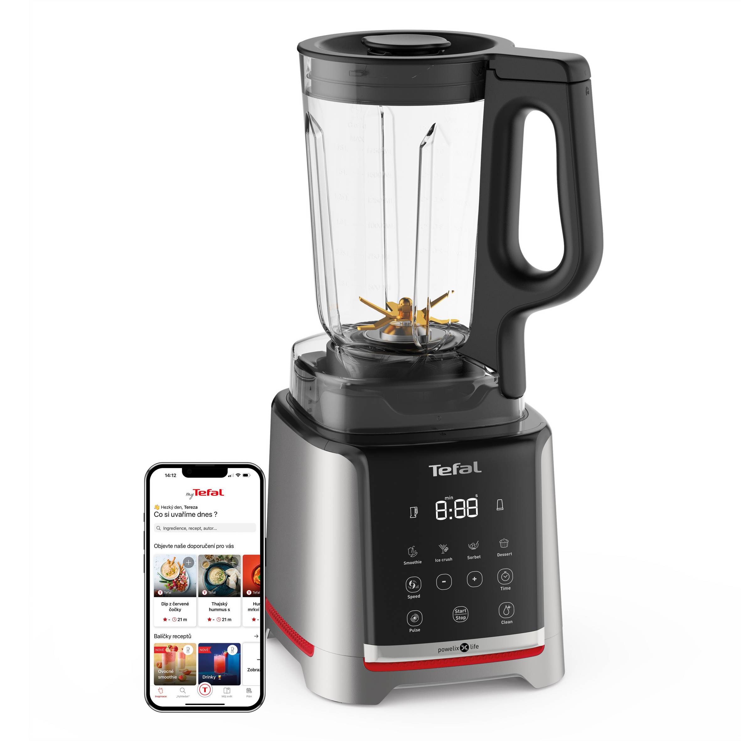 Stolní vysokorychlostní mixér Tefal InfinyMix+ BL91HD31 Stříbrný/Černý