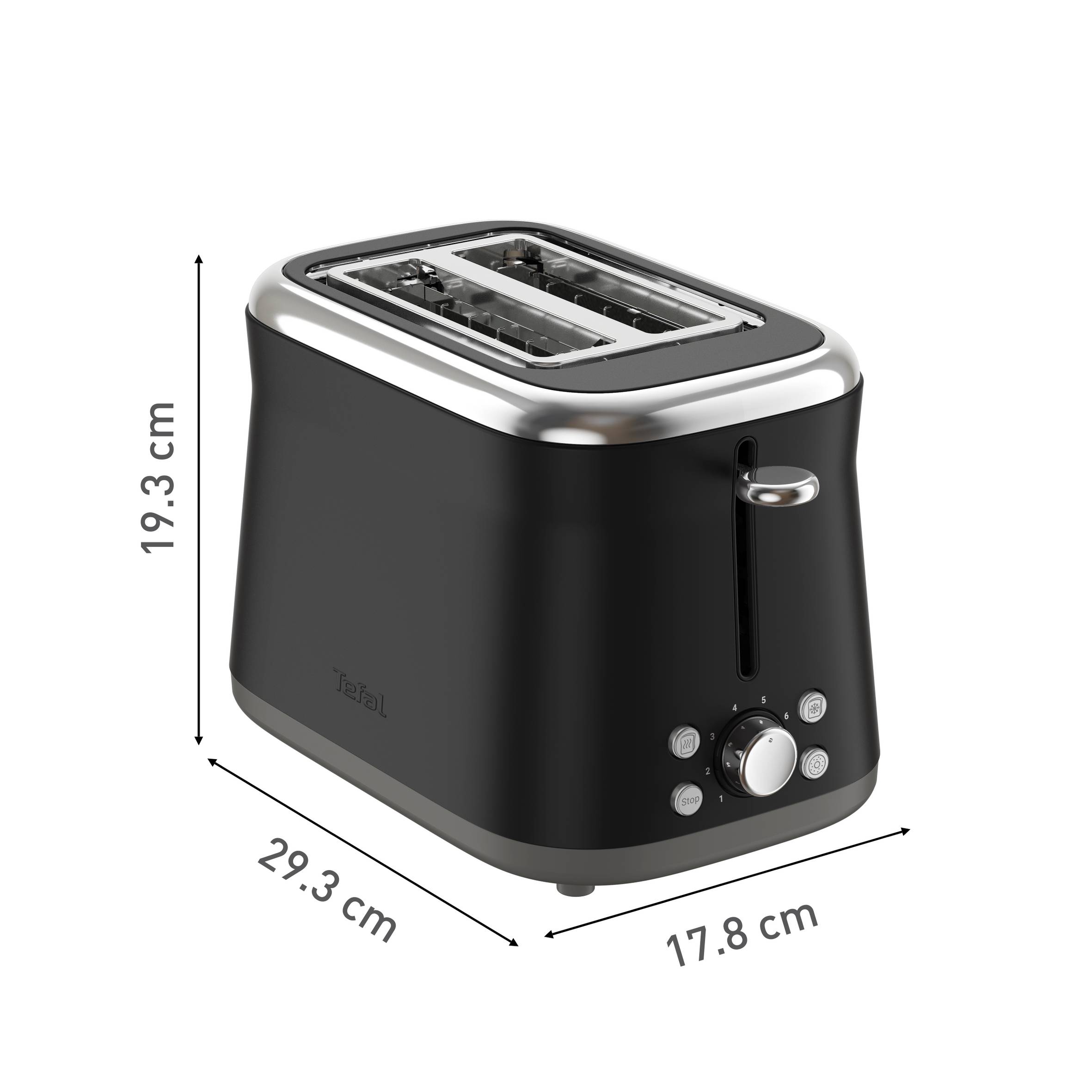 Retro topinkovač Tefal Collection, TT7208E0, nerezový, černý