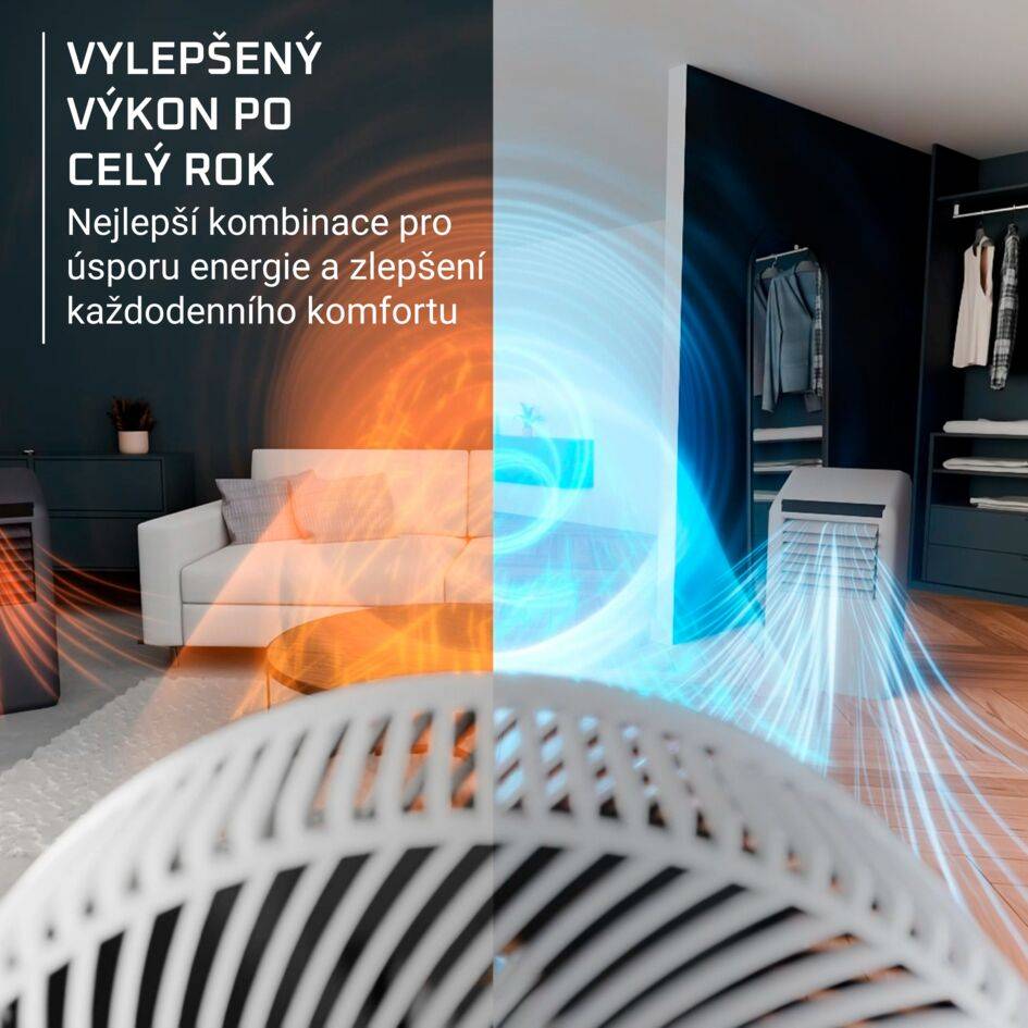Stojanový ventilátor Rowenta Turbo Swift Silence QV5040F0 Bílý