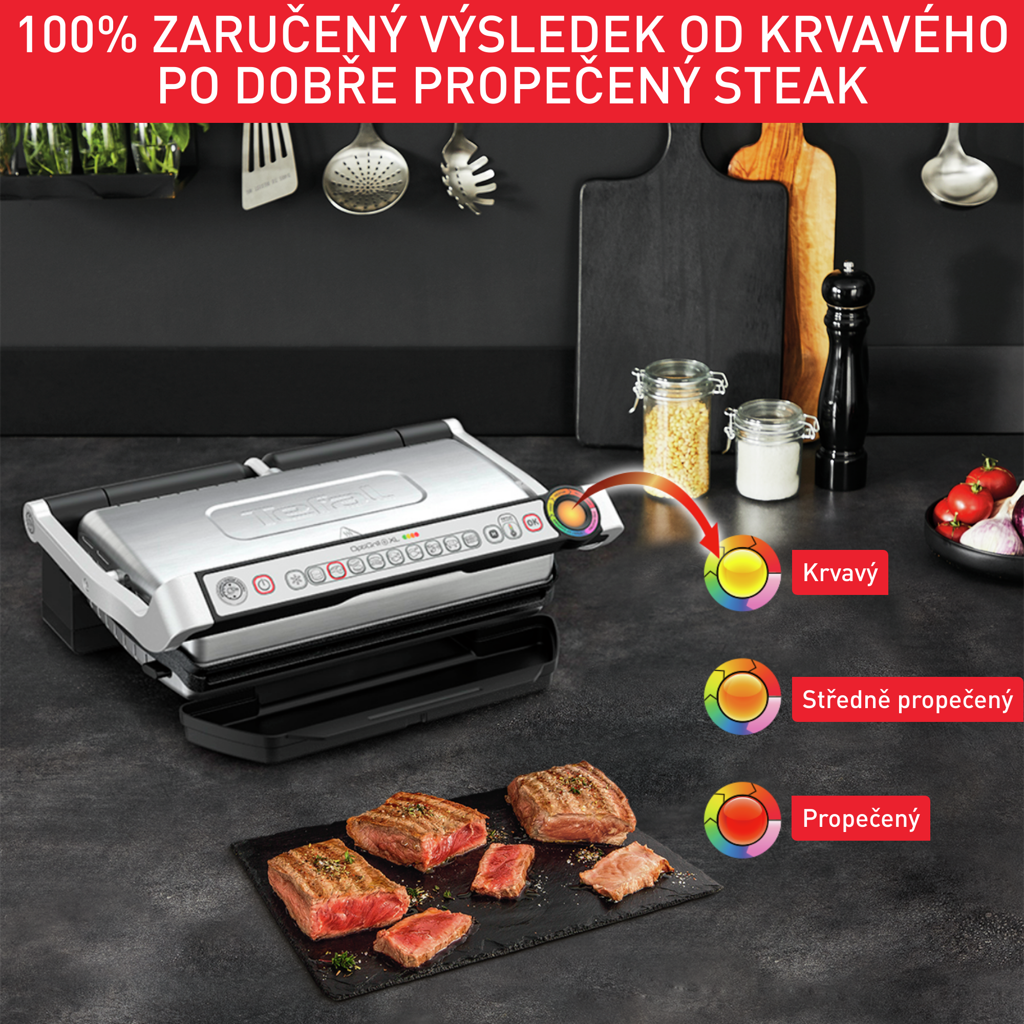 Elektrický stolní gril Tefal OptiGrill+ XL Snacking & Baking se zapékací mísou GC724D12 Stříbrný/Černý