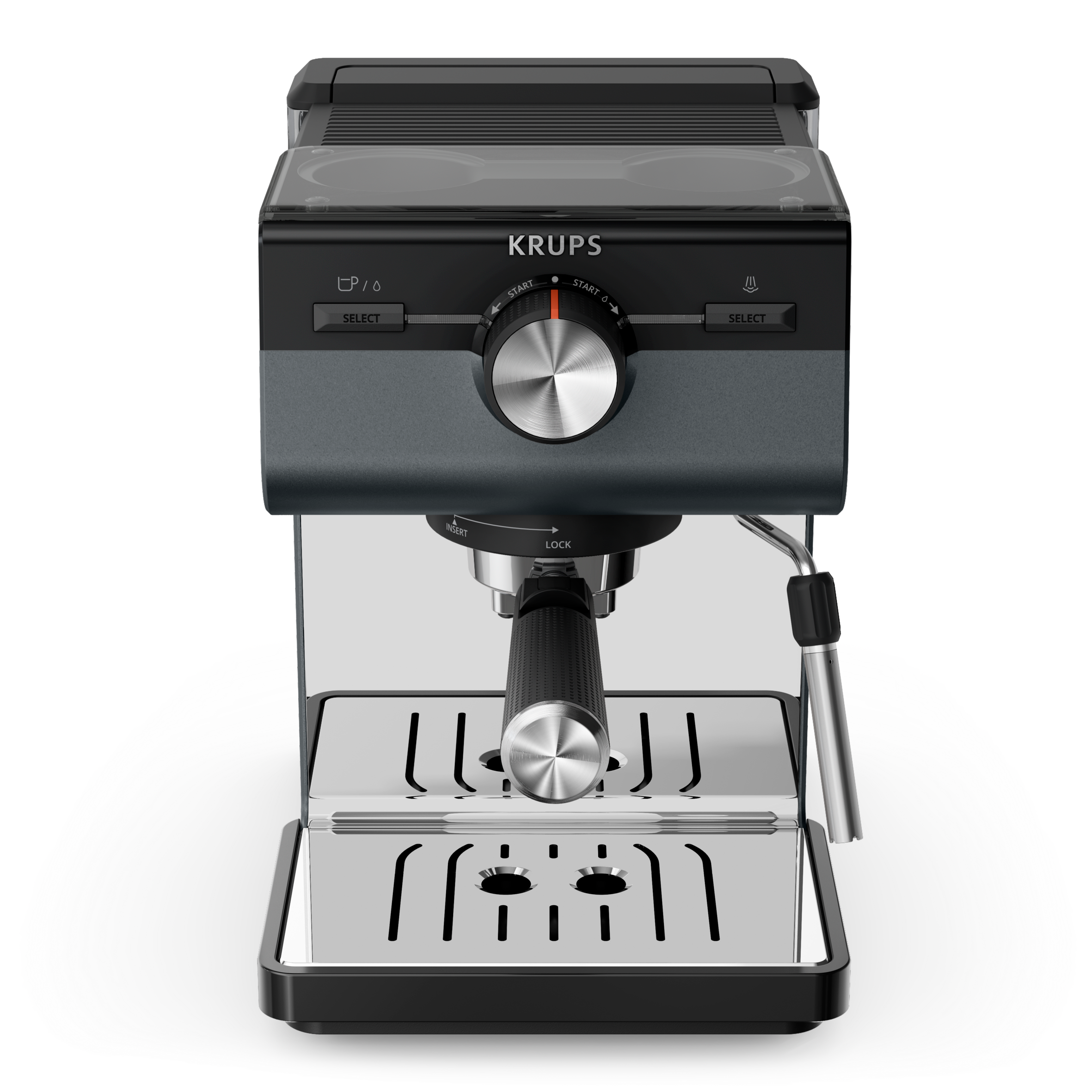 Pákový kávovar KRUPS Authentic+ XP384G10 tmavě šedý