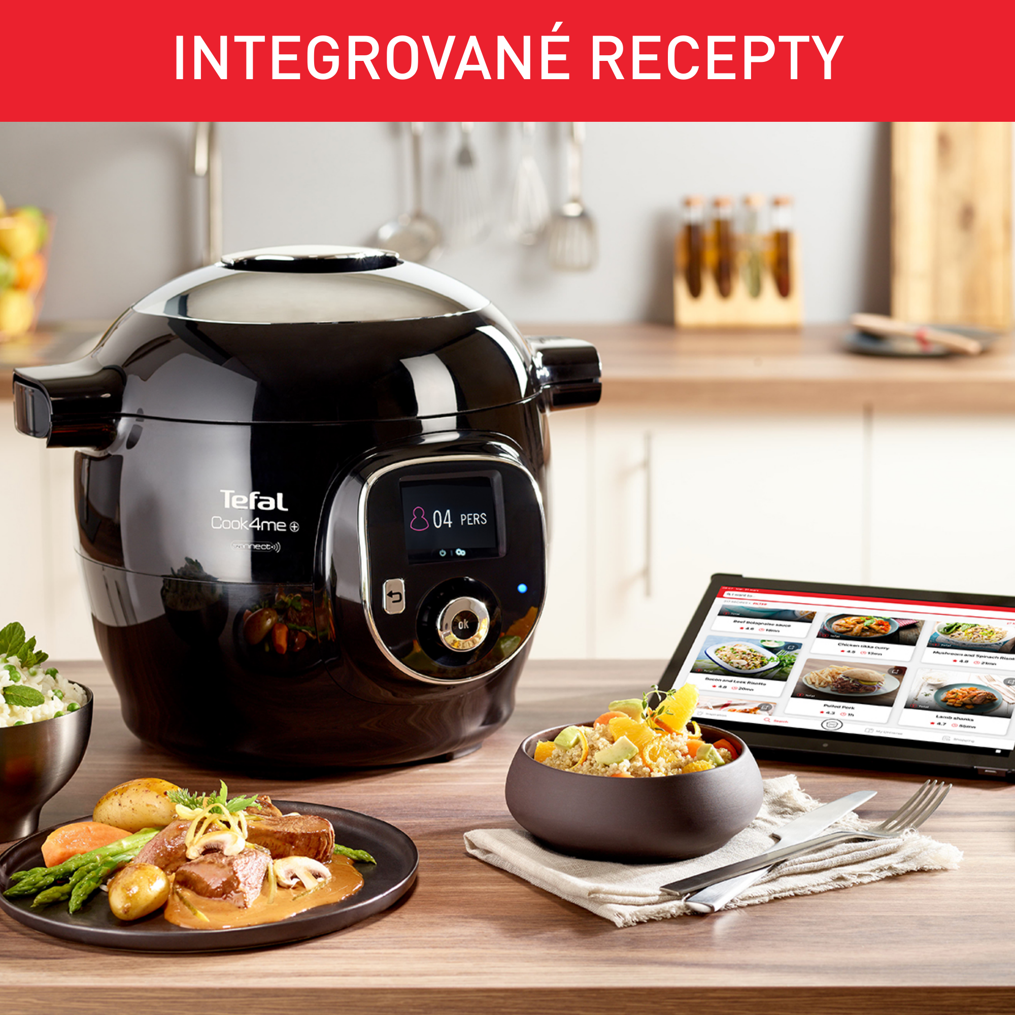 Multifunkční elektrický hrnec Tefal Cook4Me+ Connect CY855830 Černý