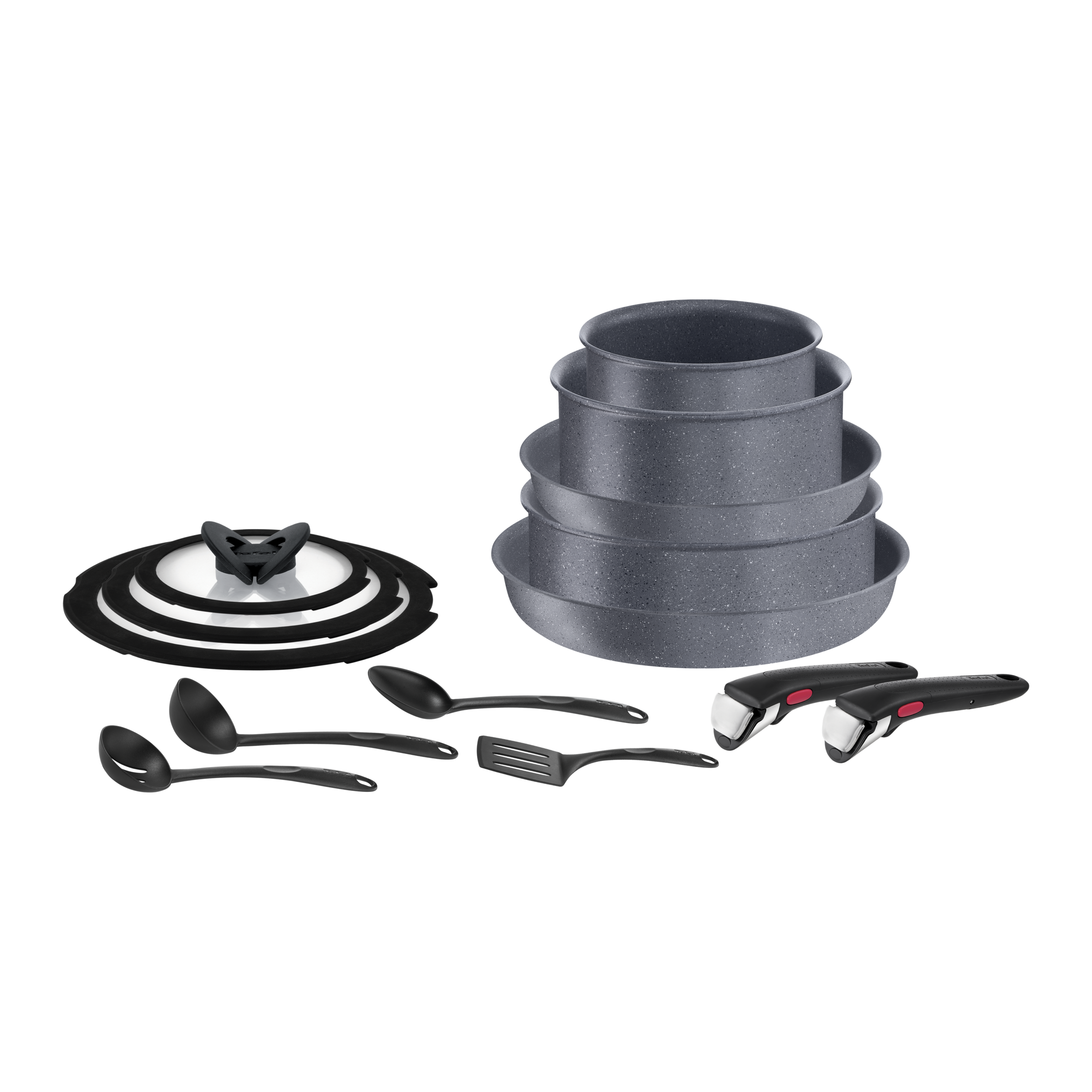 14dílná sada Tefal Ingenio Natural Force L3969372 šedá/černá