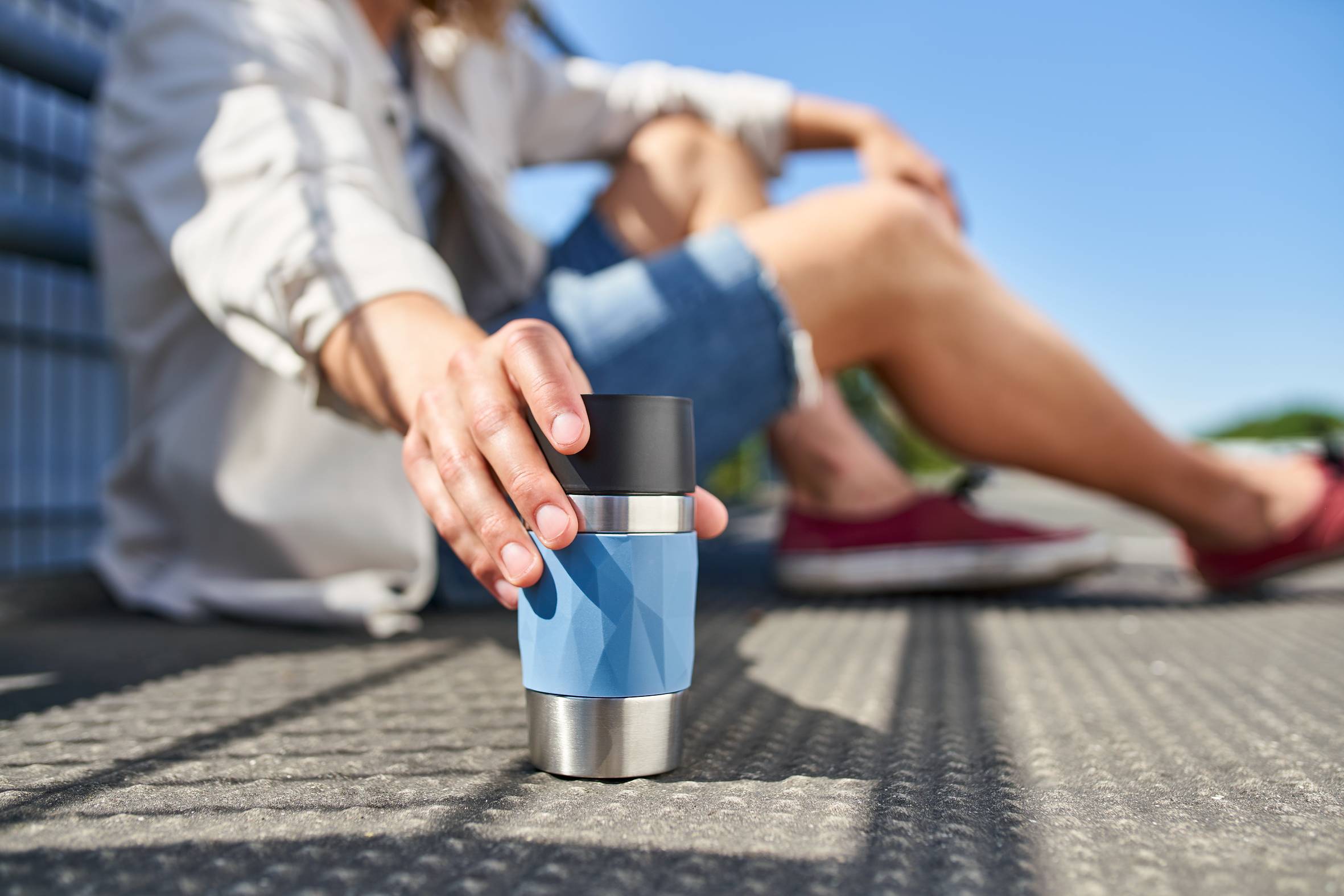 Termohrnek Tefal Travel Mug Compact N2160210 Světle modrý/Nerezový 0,3 l