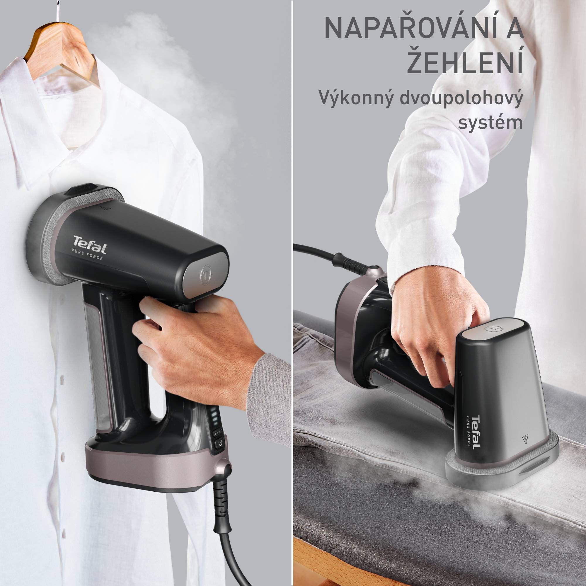 Pure Force, napařovač oděvů, 3v1 napařování, žehlení a odstraňování žmolků