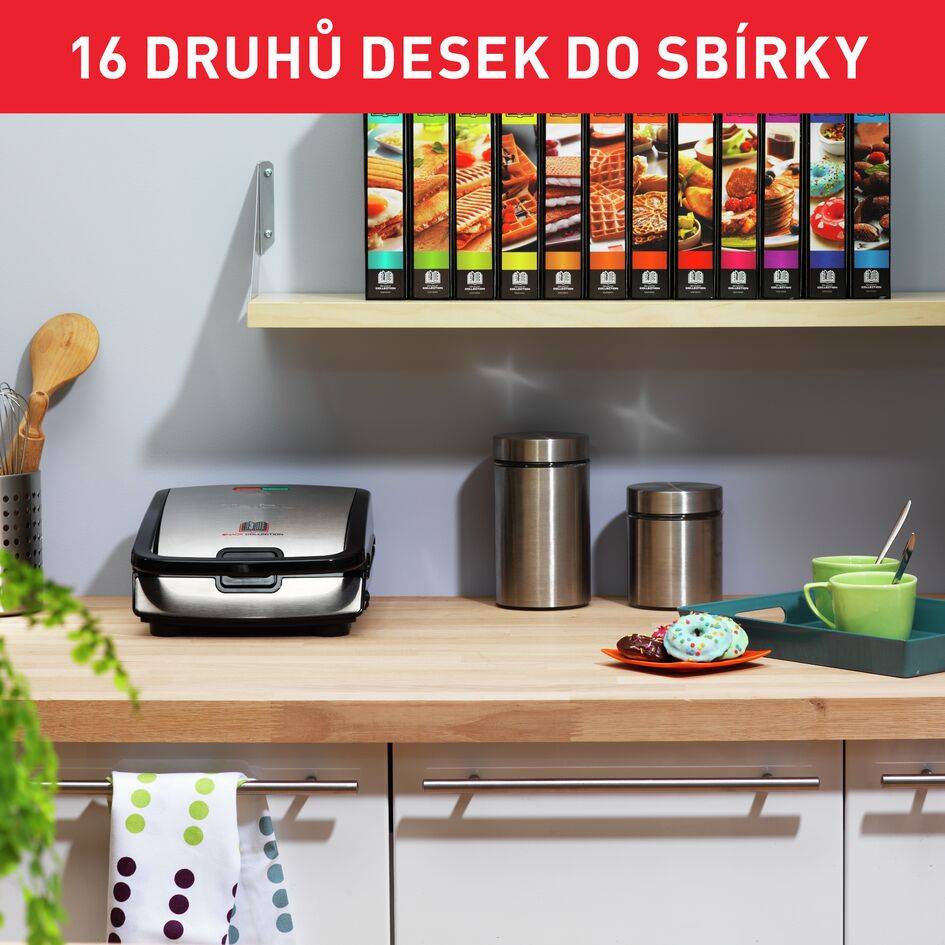 Sendvičovač Tefal Snack Collection SW852D12 Nerezový/Černý