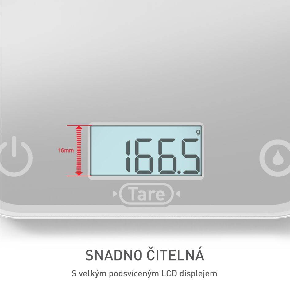 Elektronická kuchyňská váha šedá Tefal Optiss BC50U4V0