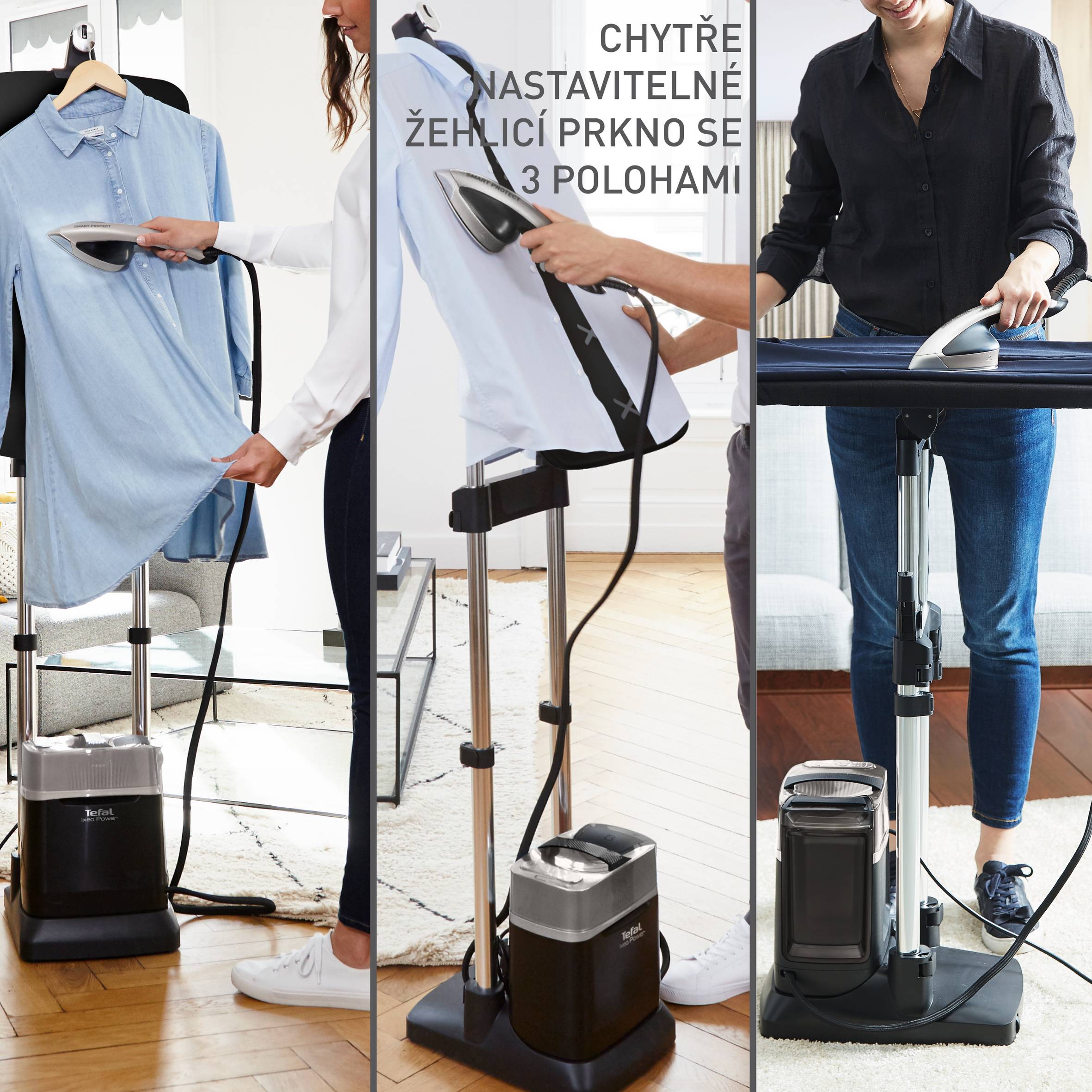 Napařovač oděvů se stojanem Tefal Ixeo Power QT2028F0 Černý