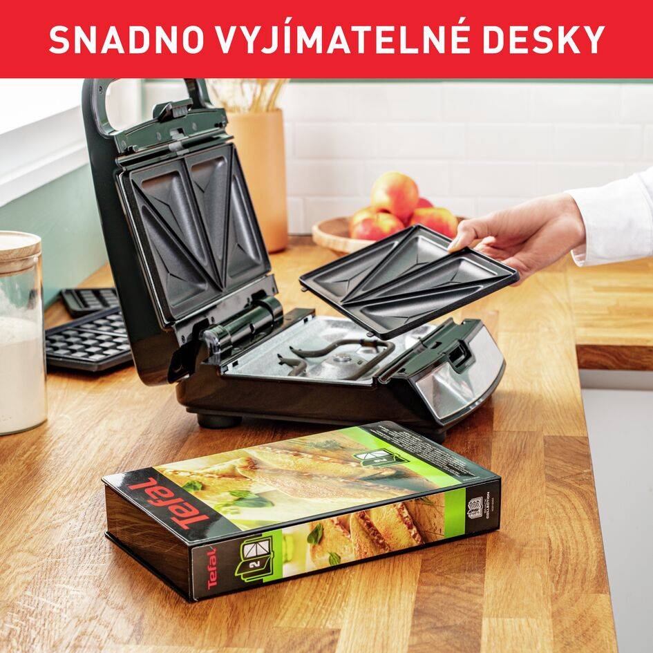 Sendvičovač Tefal Snack Collection SW852D12 Nerezový/Černý