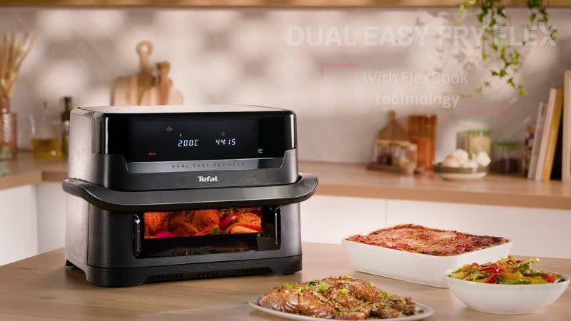 Horkovzdušná fritéza Tefal Dual Easy Fry Flex EY922DE0 Černá