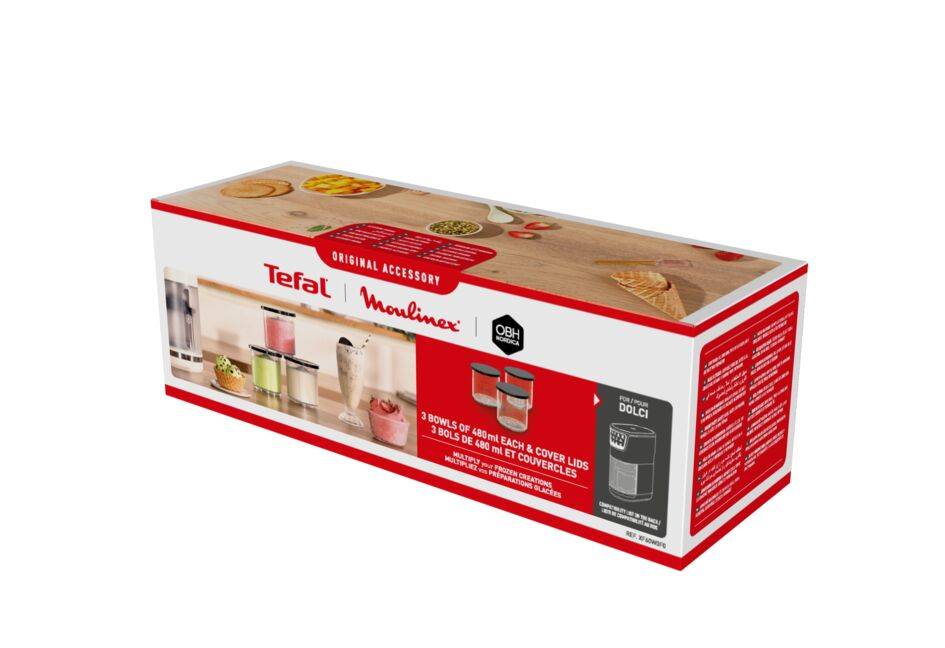 3 misky o objemu 480 mL s víčky XF60W0F0