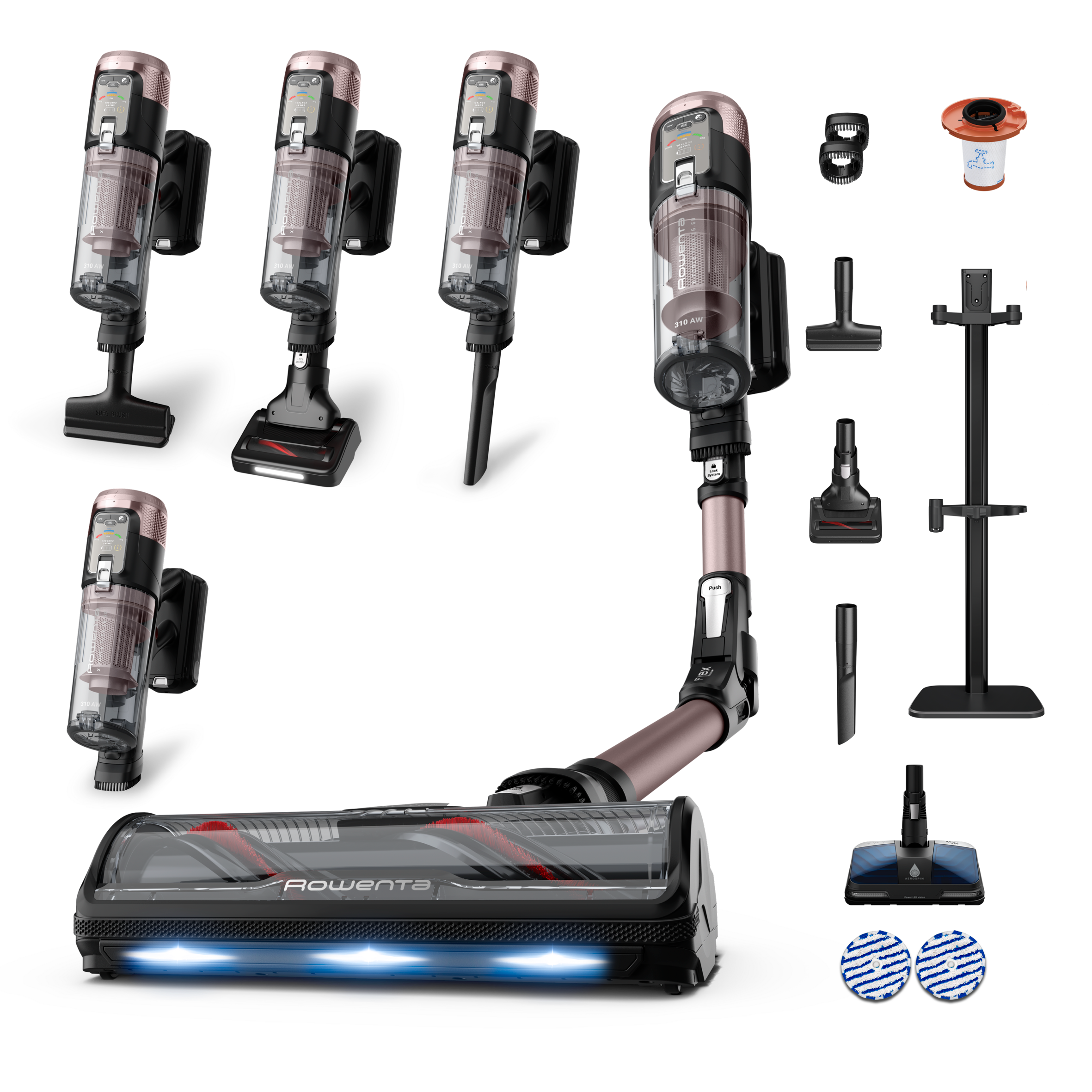 Tyčový vysavač Rowenta X-Force Flex 16.60 Aqua Auto Animal 4v1 315 AW RH9CD9E0