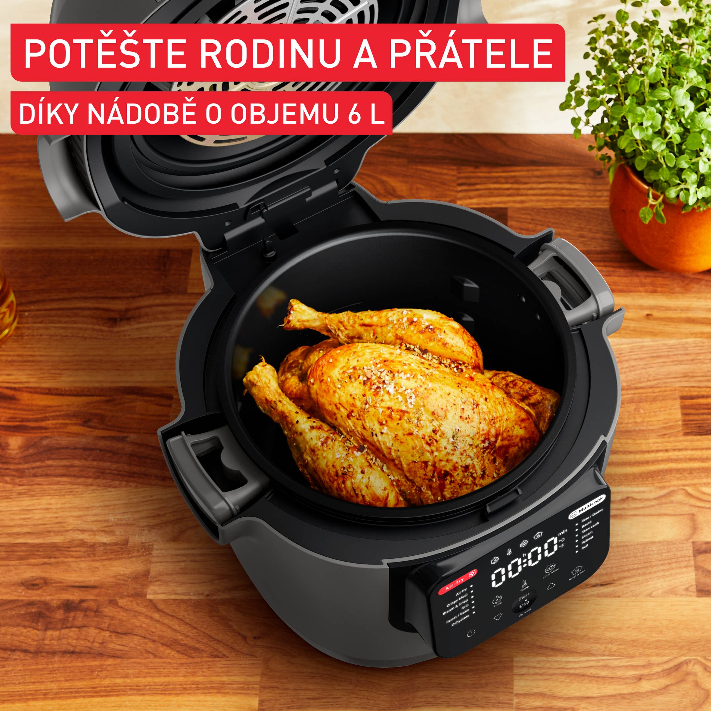 Multifunkční hrnec a horkovzdušná fritéza Tefal Multicook & Fry,  MY731BF0, šedý