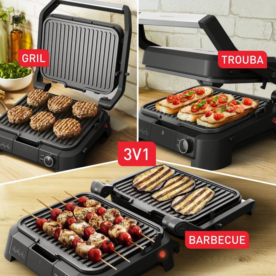 Elektrický gril Tefal SuperGrill 3v1 GC510DE0 Nerez