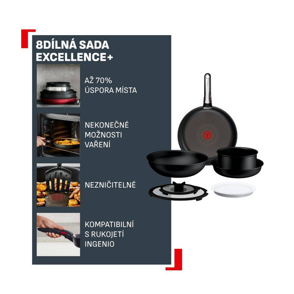 Sada stohovatelného nádobí Tefal Ingenio Excellence+ P0009953 8 ks