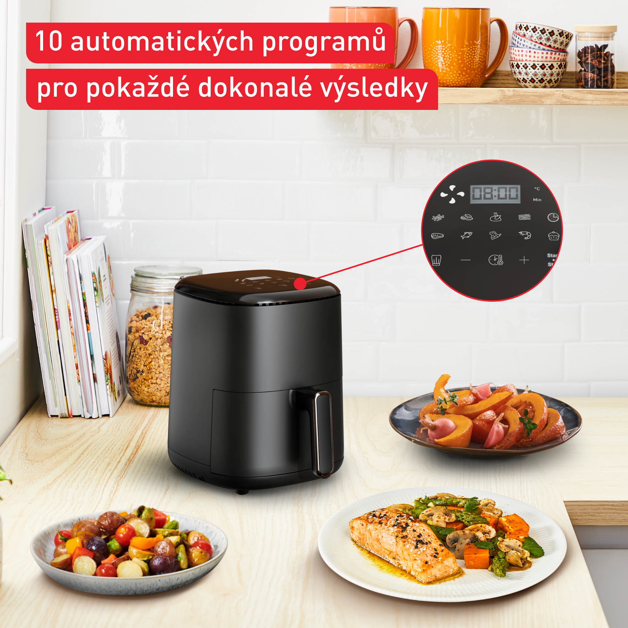 Horkovzdušná fritéza Tefal Easy Fry Compact 3l EY145810 Černá